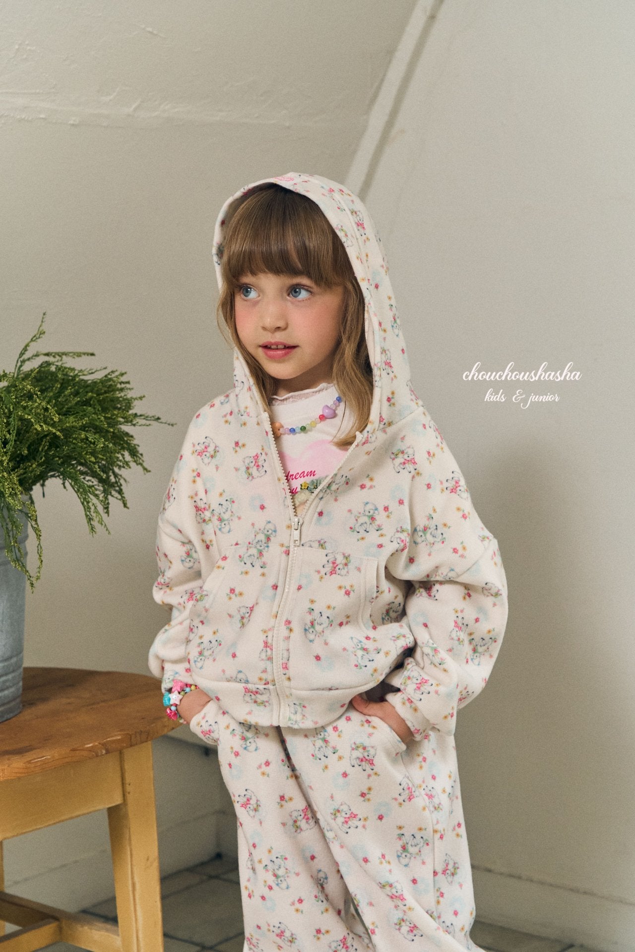 [CHOUCHOUSHASHA] Cozy Sheep Print Jogger Pants_Ivory
