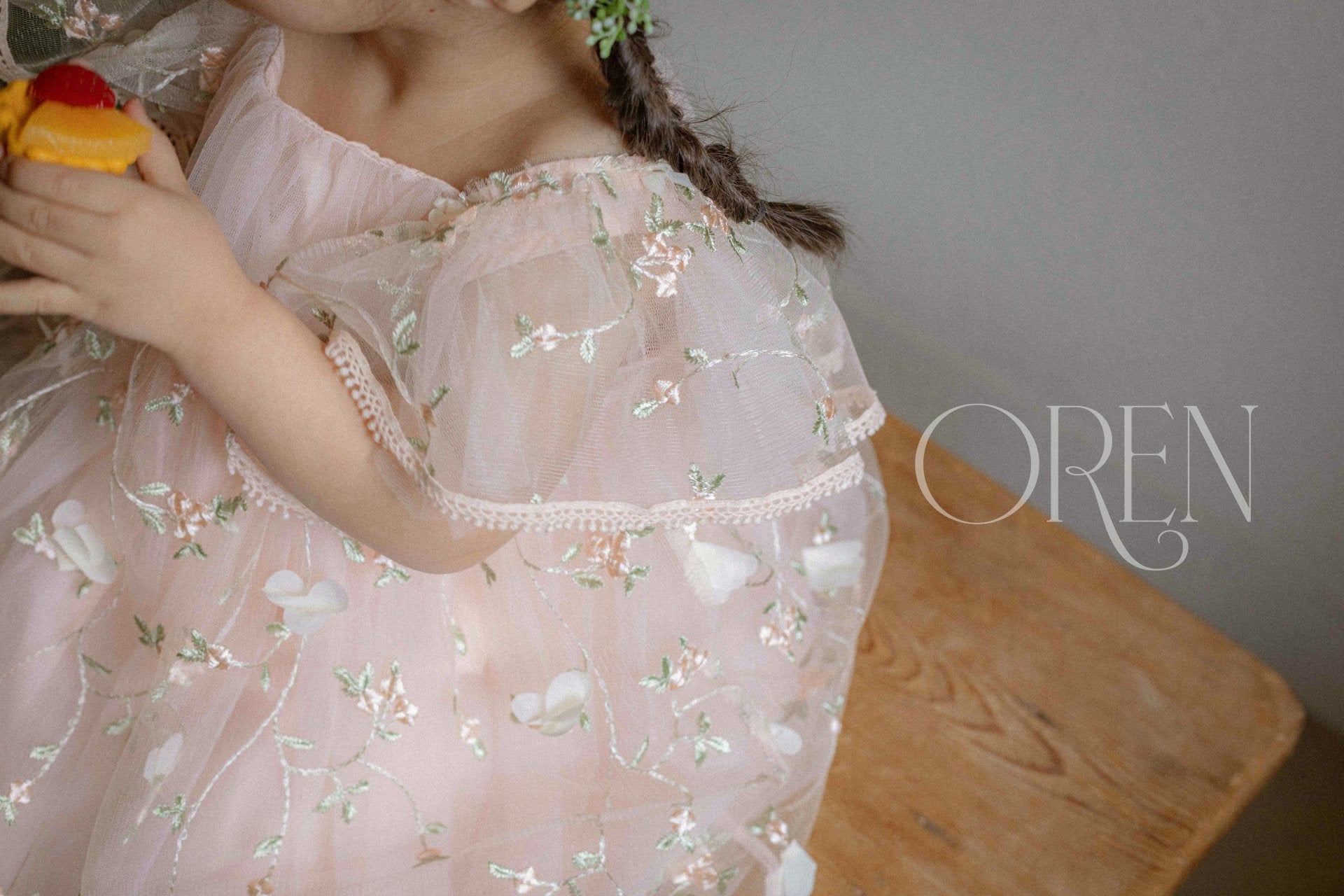 [OREN] Claire Flower Suit(BEBE)_Coral Pink