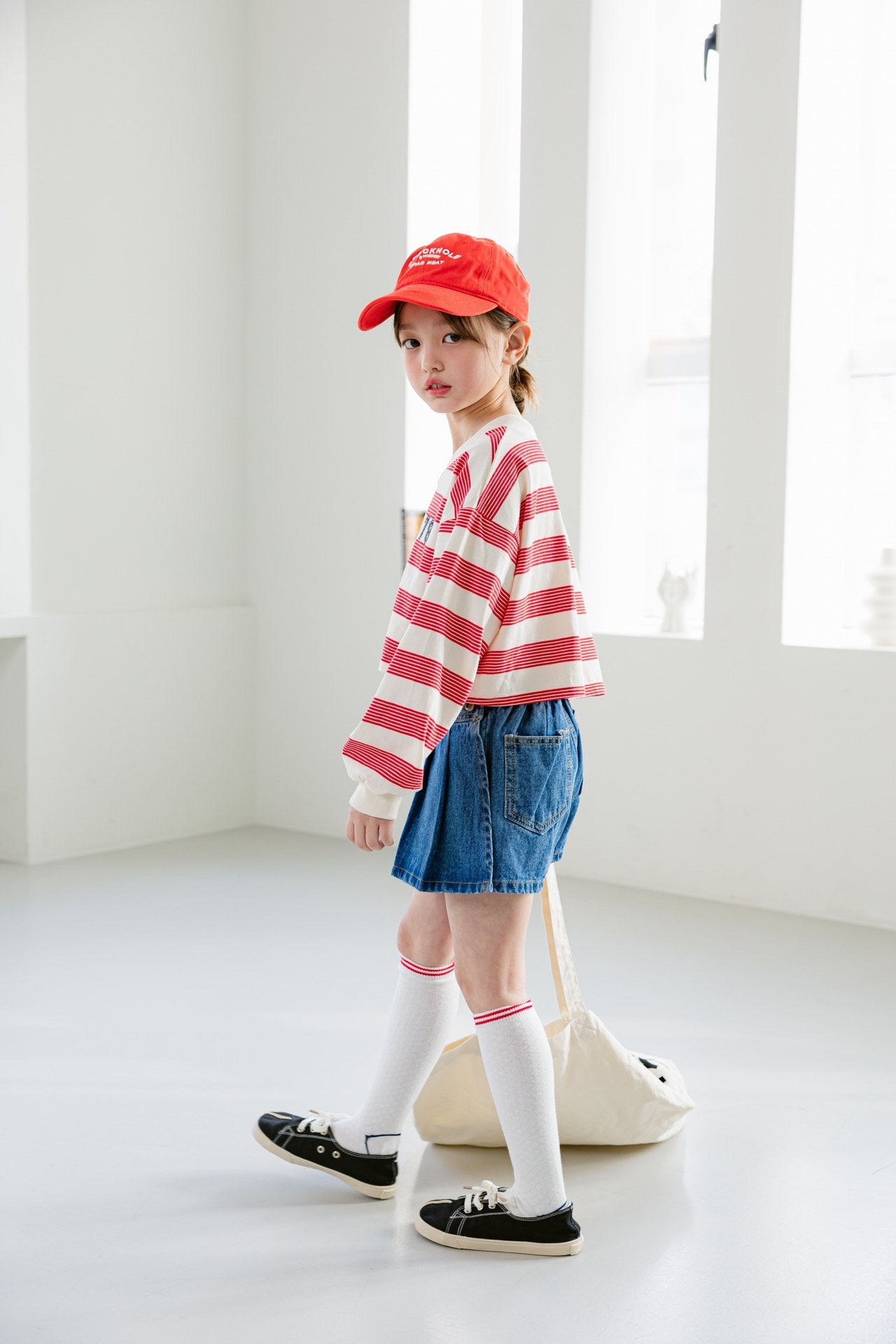 [DOREDORE] Stripe 78 Crop T-shirt_2colors