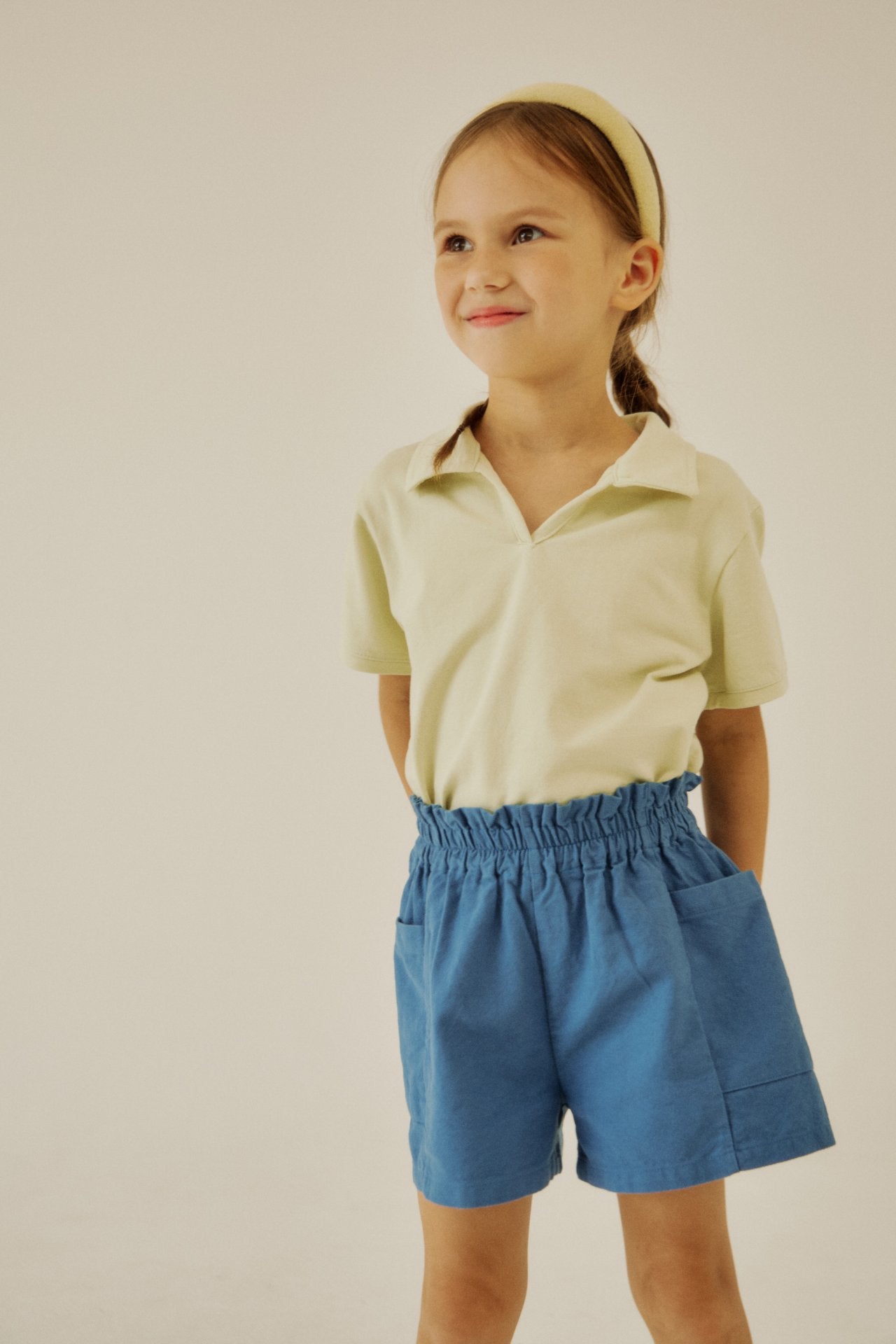 [Soye] Cream frill pants_Blue