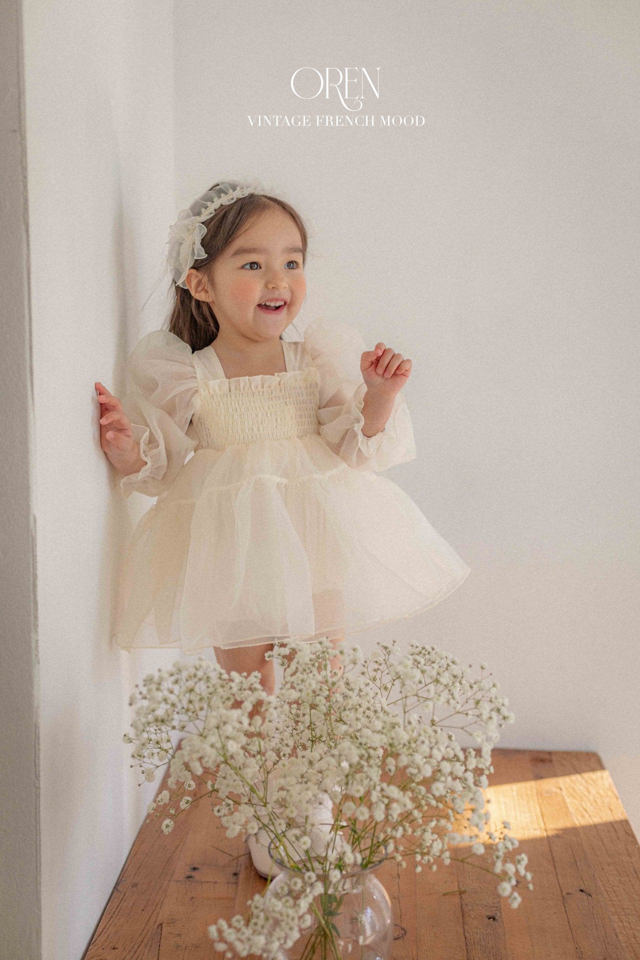 [OREN] Say Organza Dress(KIDS)_Cream