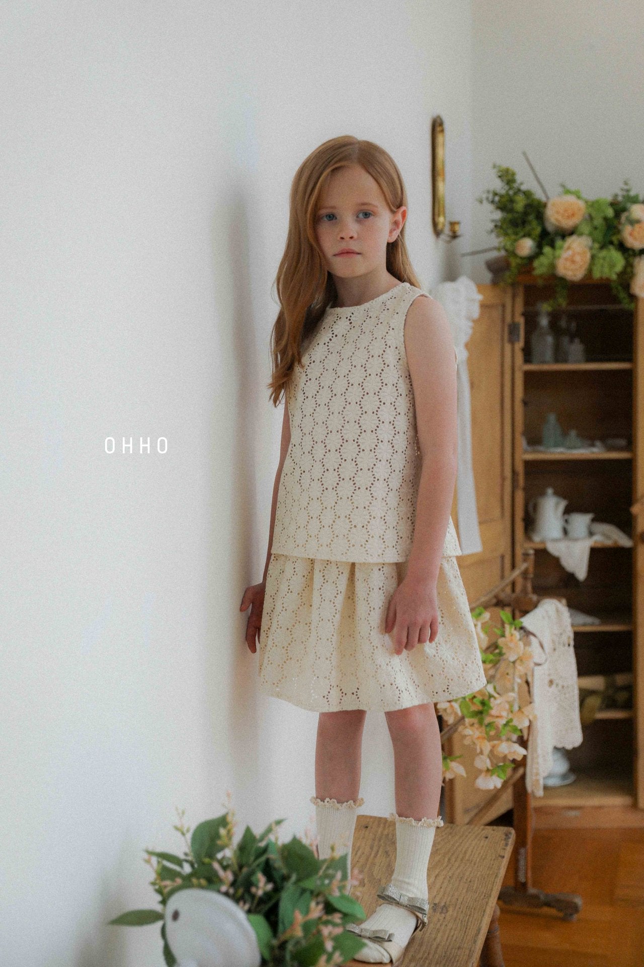 [ohho] Ette punching Skirt_2colors