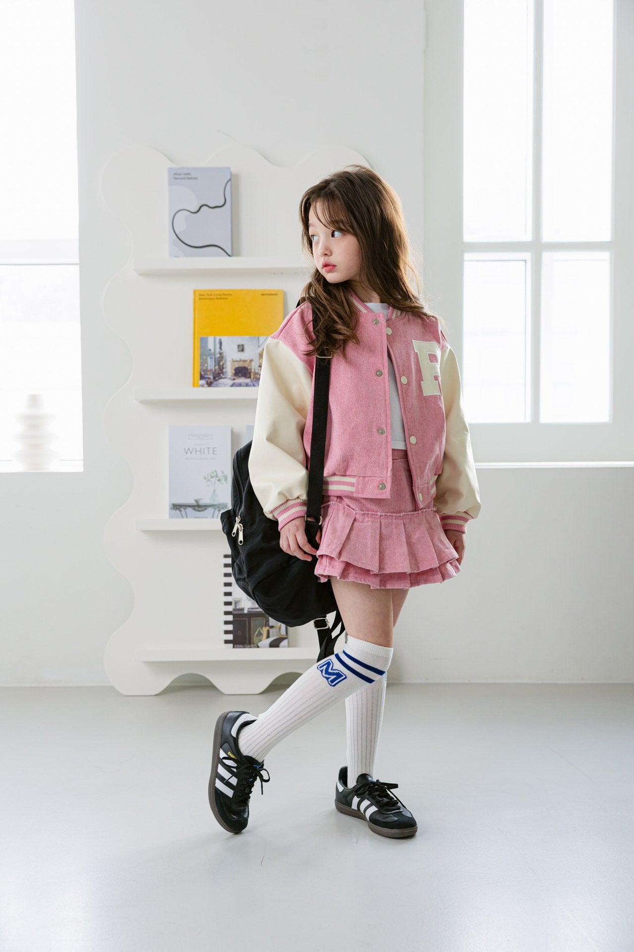 [DOREDORE] R Varsity Jacket_Pink