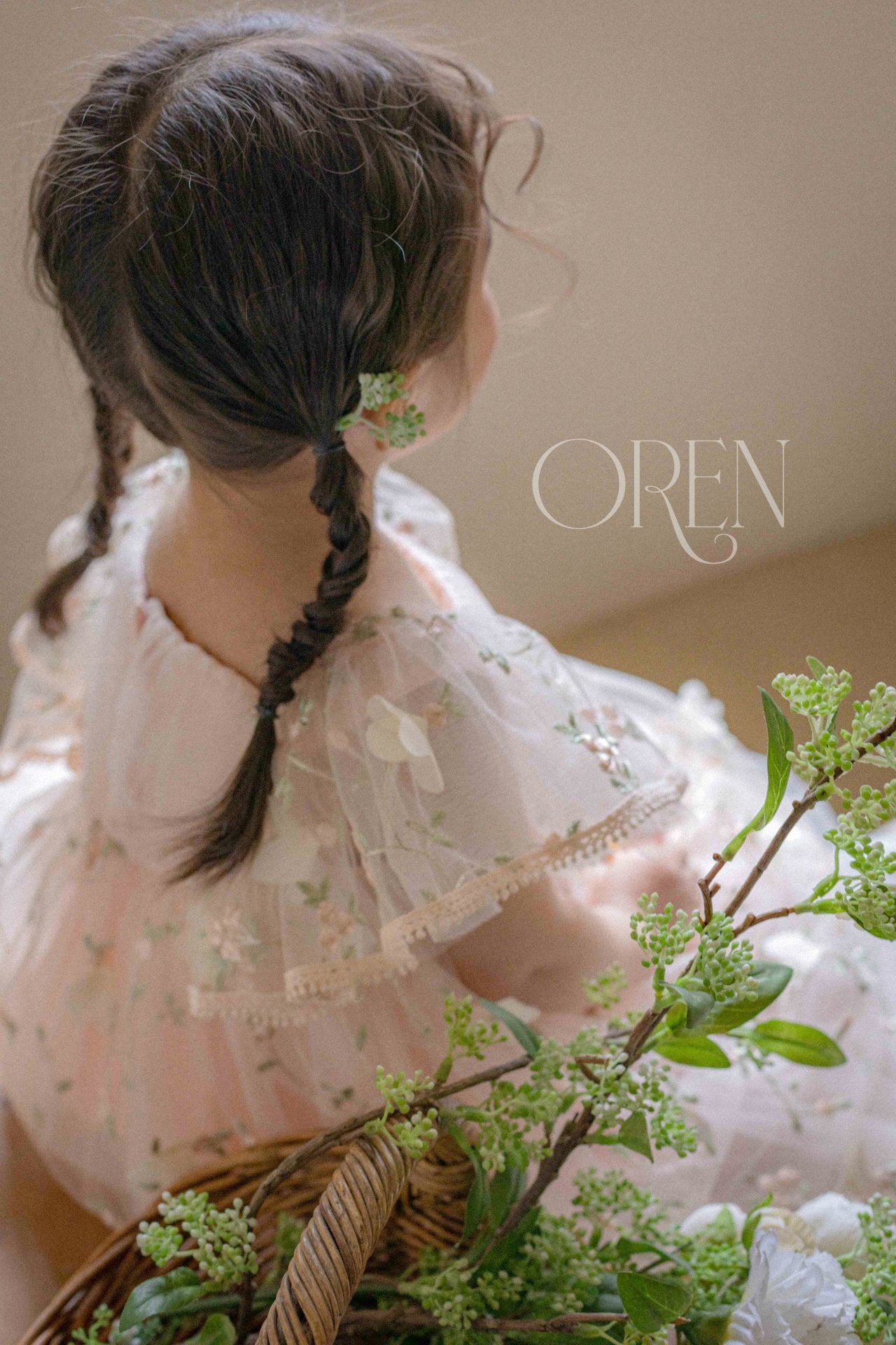 [OREN] Claire Flower Suit(BEBE)_Coral Pink