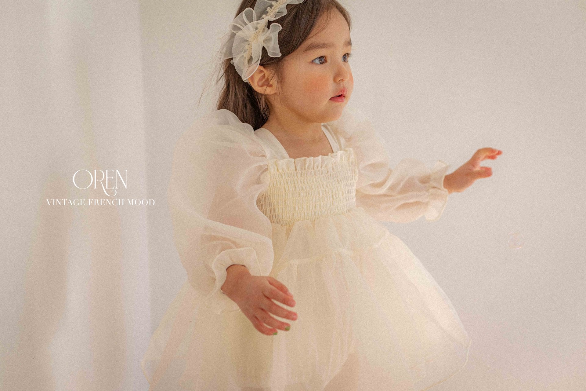 [OREN] Say Organza Dress(KIDS)_Cream