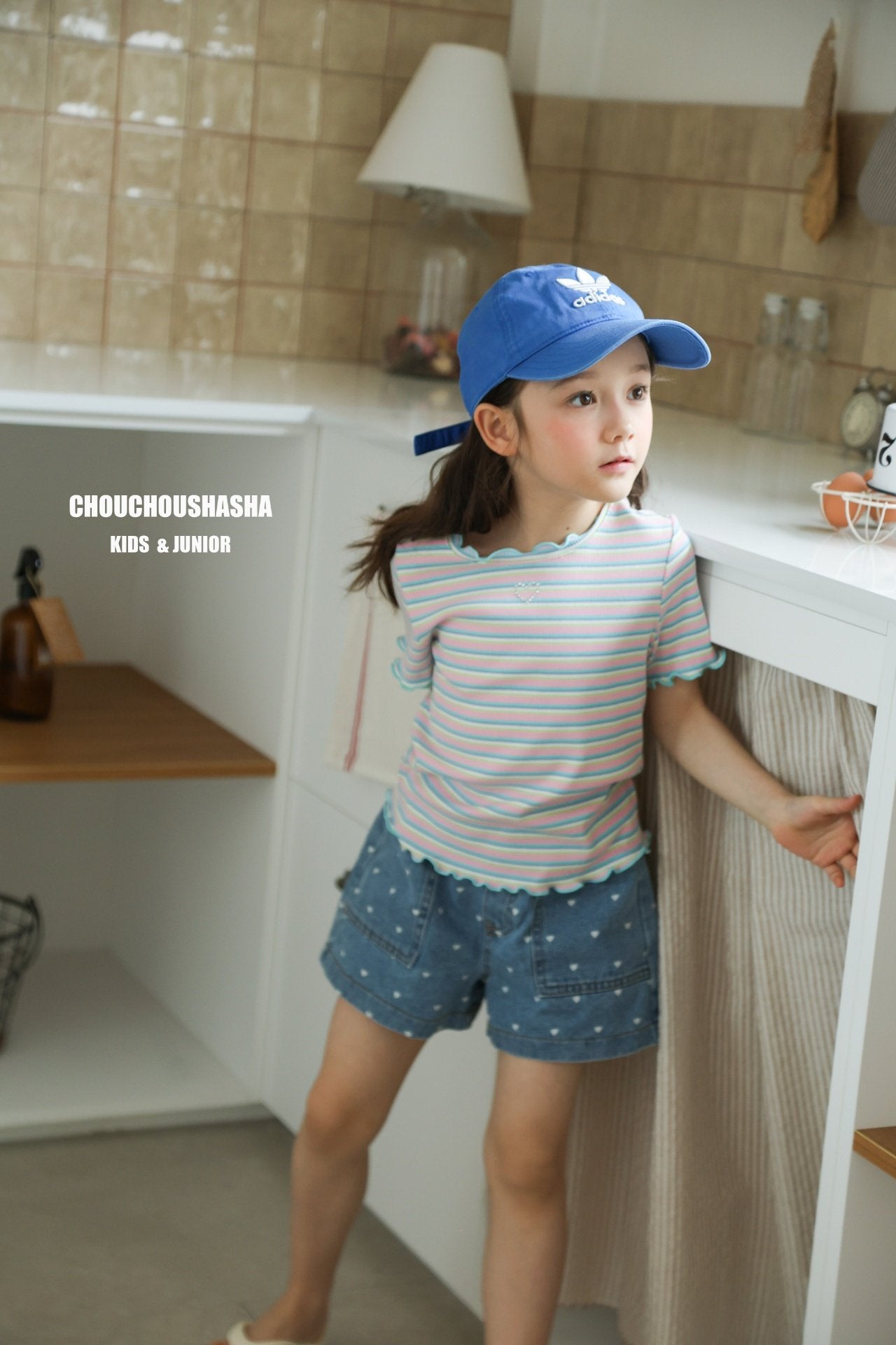 [CHOUCHOUSHASHA] Bunny Stripe T-shirts_2colors