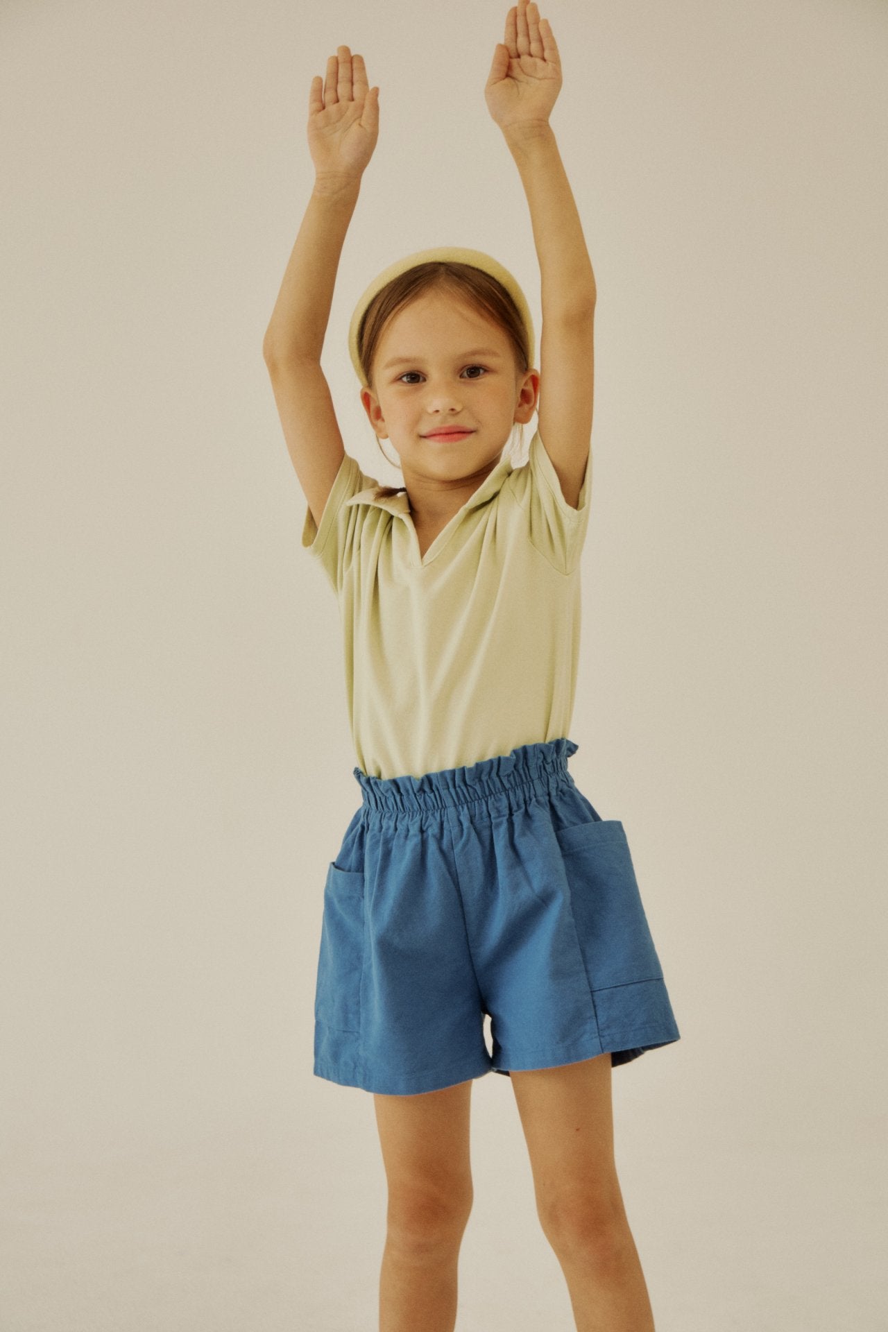 [Soye] Cream frill pants_Blue