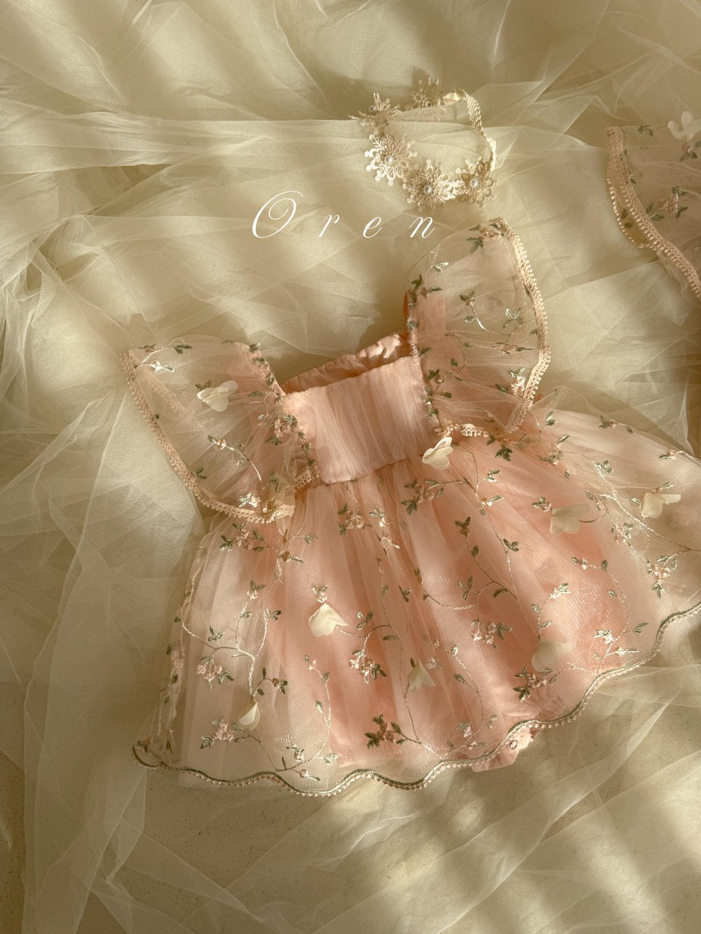 [OREN] Claire Flower Suit(BEBE)_Coral Pink