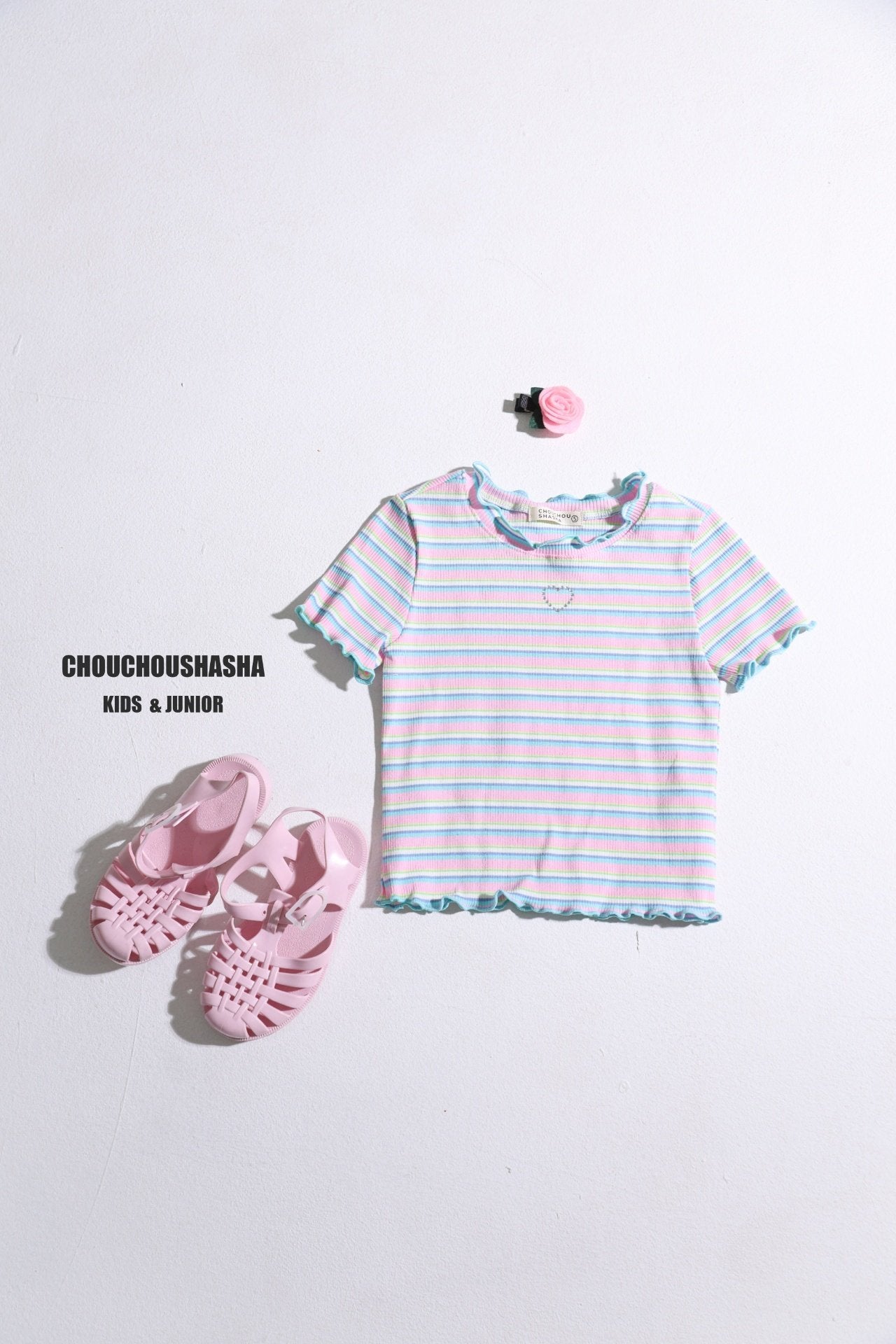 [CHOUCHOUSHASHA] Bunny Stripe T-shirts_2colors