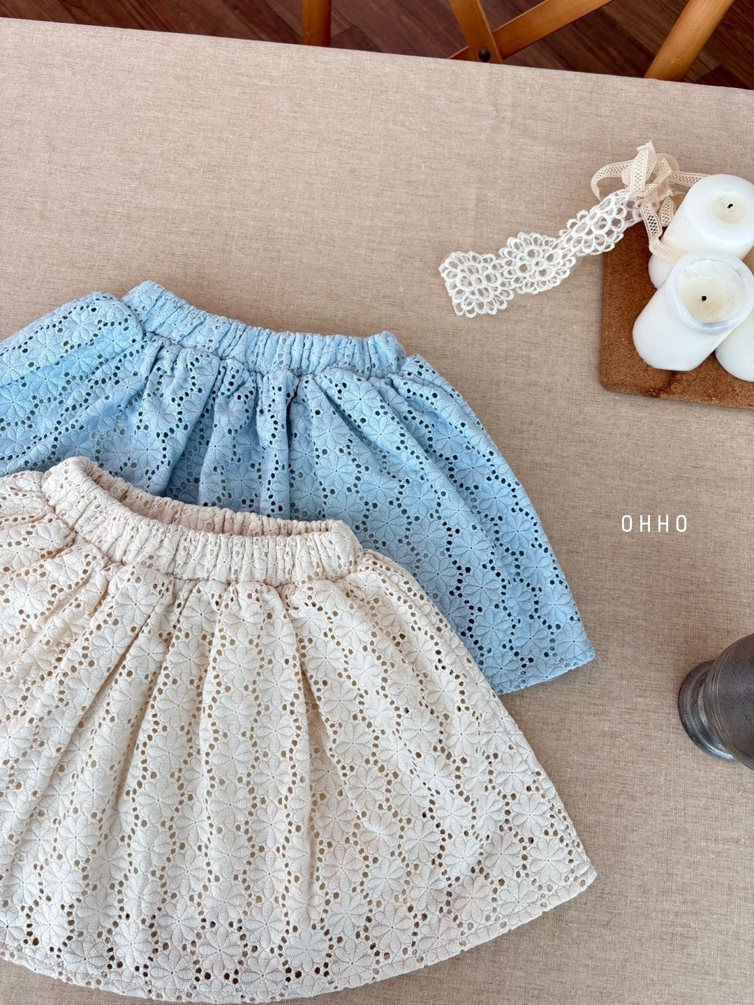 [ohho] Ette punching Skirt_2colors