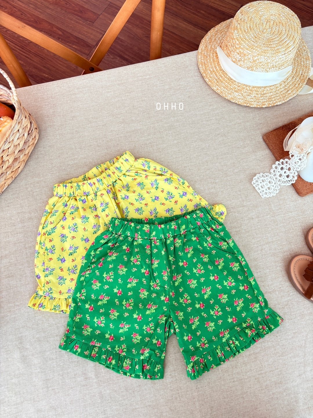 [ohho] Blossom Frill Shorts_2colors