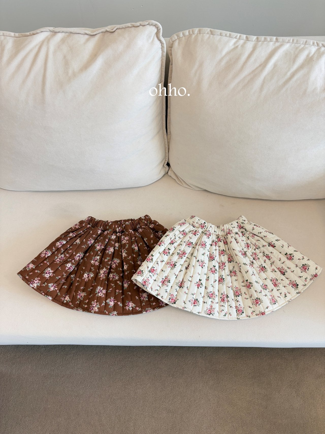 [ohho] Rorschach Quilted Skirt_2colors