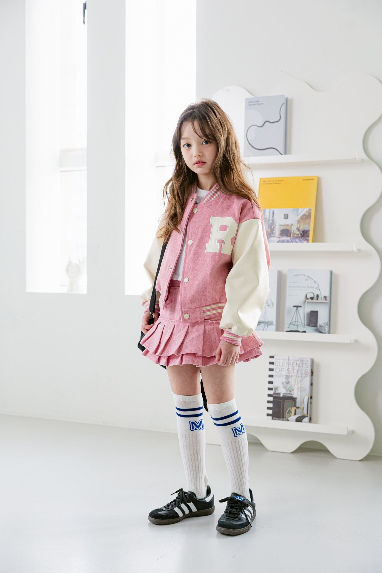 [DOREDORE] R Varsity Jacket_Pink