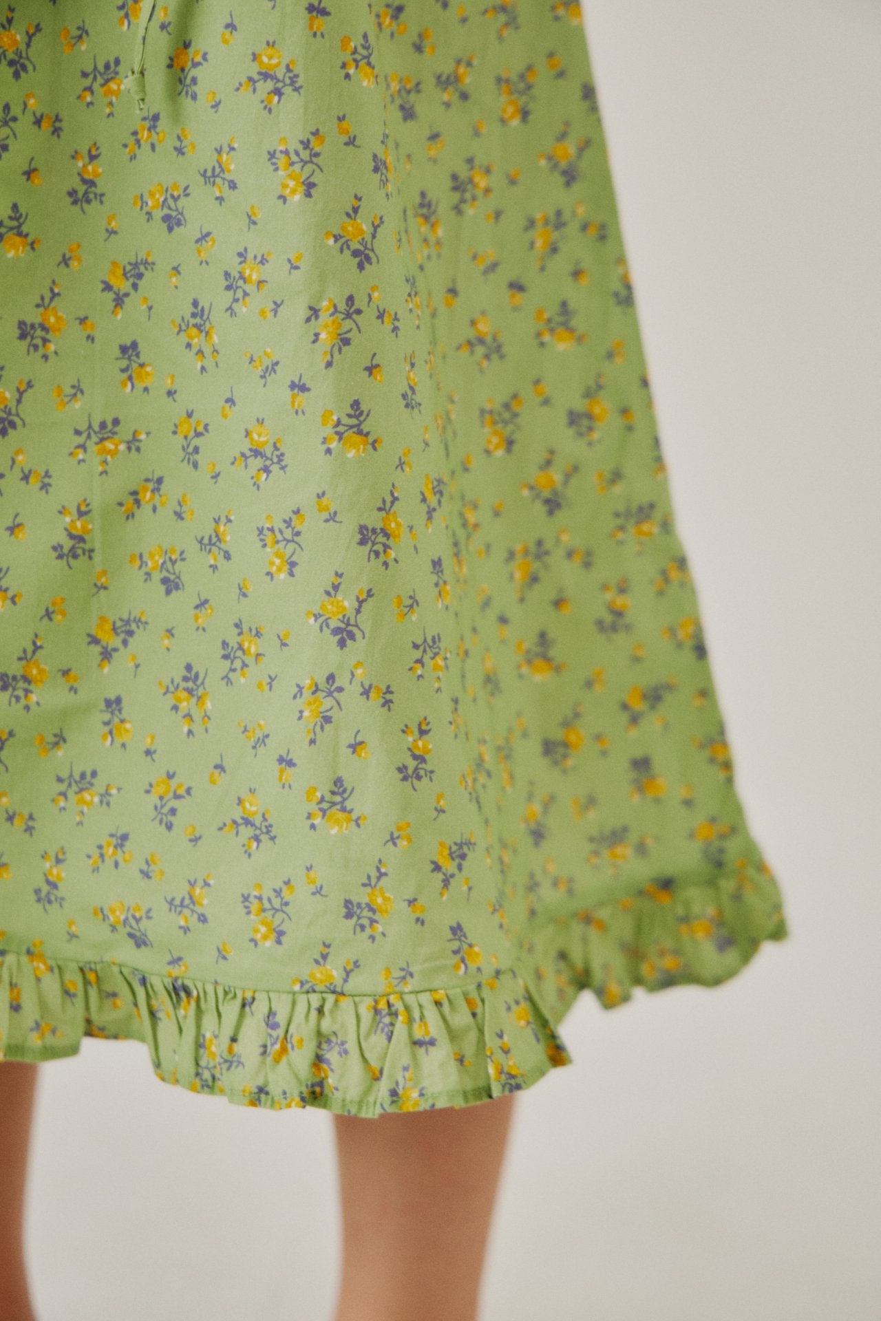 [Soye] Shoe frill long skirt_Green