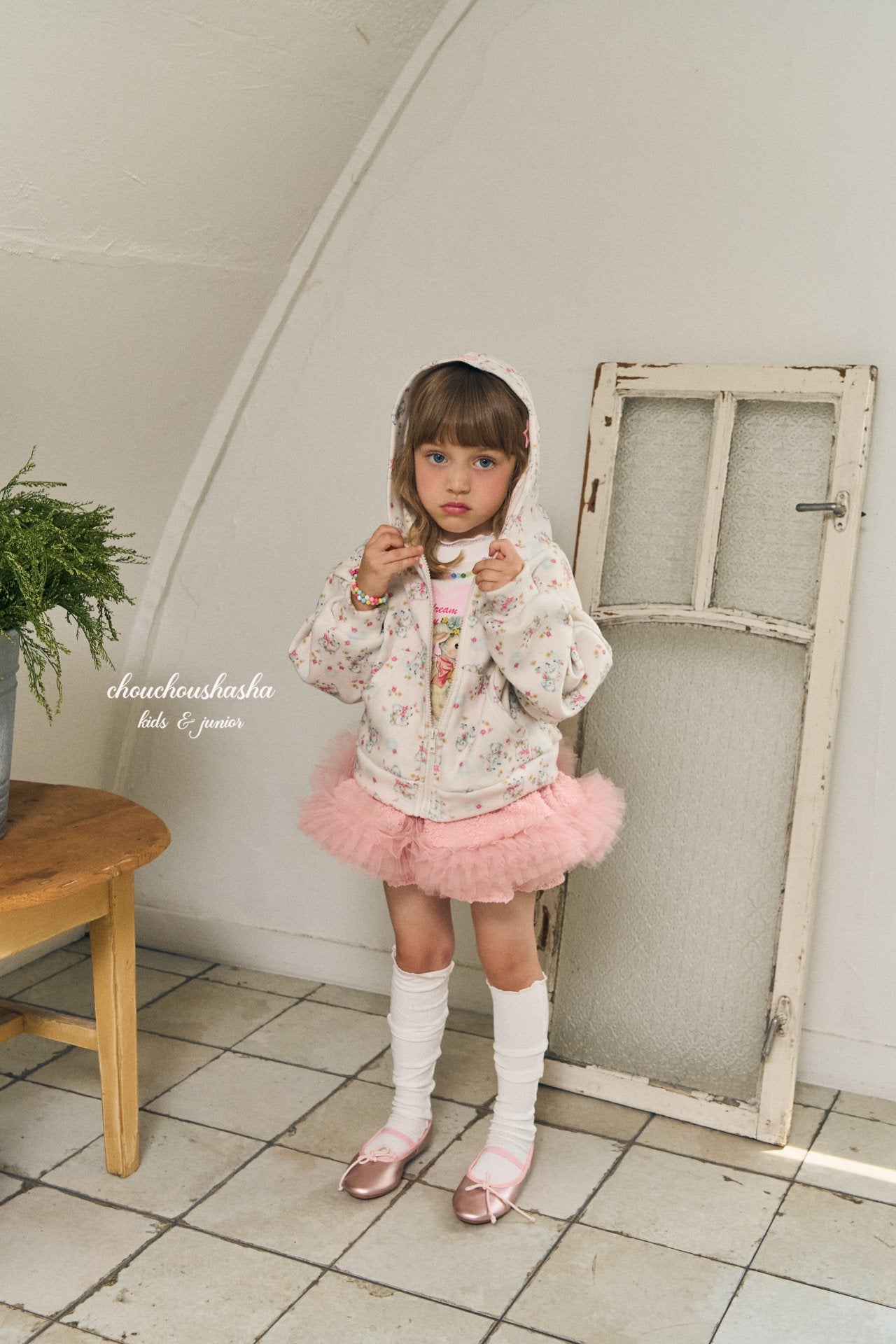 [CHOUCHOUSHASHA] Cozy Sheep Print Hoodie_Ivory