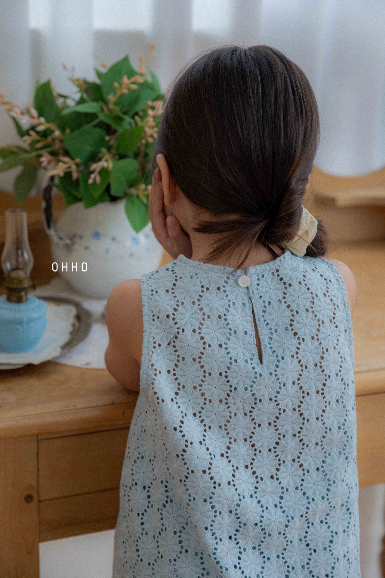 [ohho] Ette punching Blouse_2colors