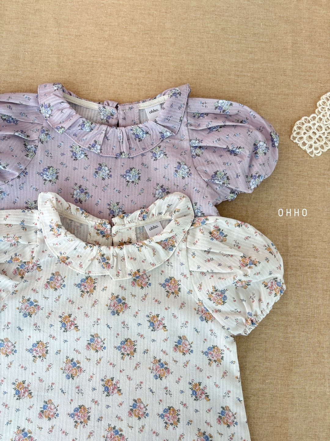 [ohho] Rose Frill Blouse_2colors