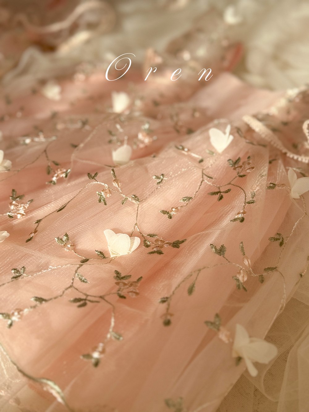 [OREN] Claire Flower Dress(KIDS)_Coral Pink