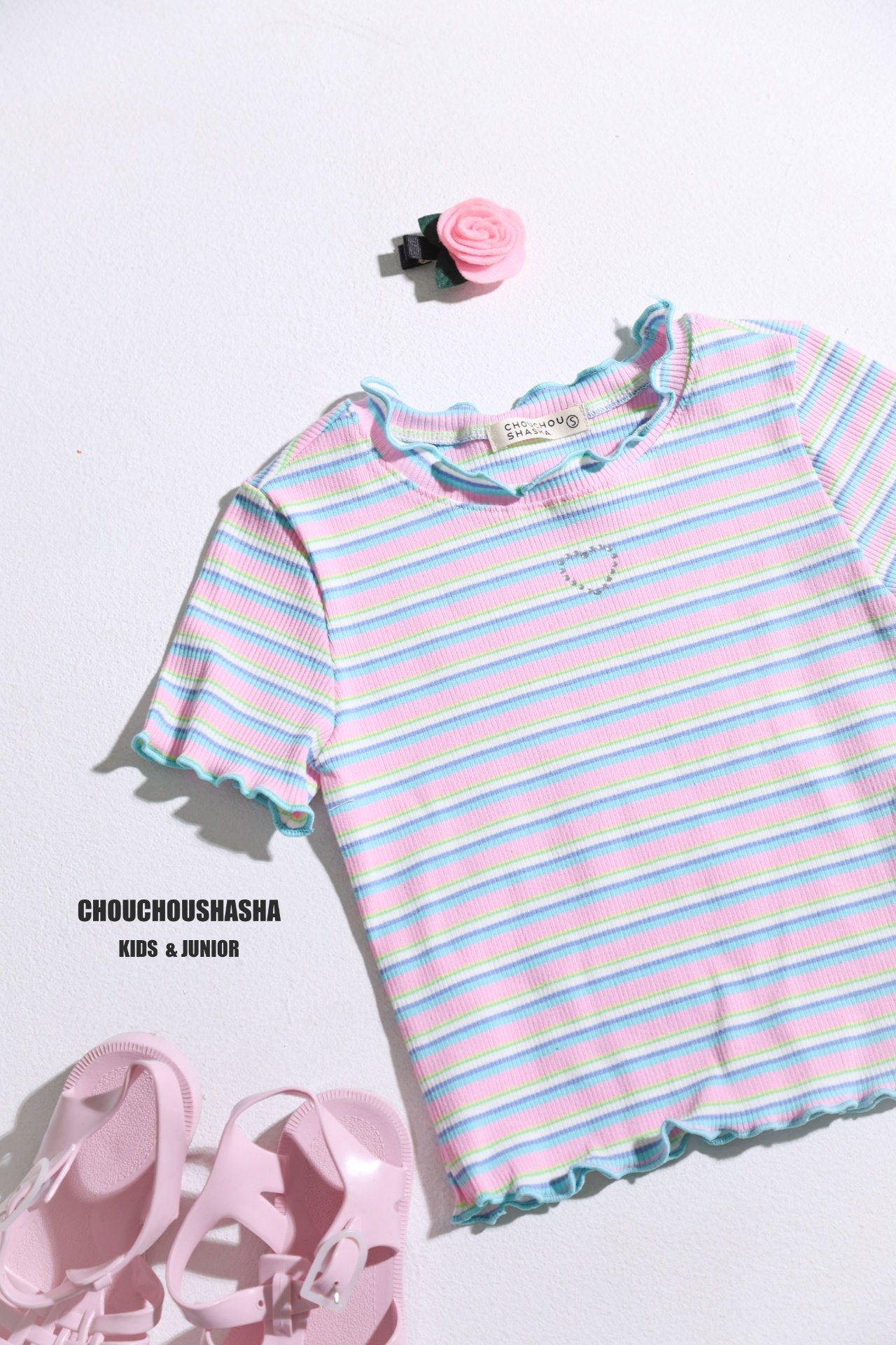 [CHOUCHOUSHASHA] Bunny Stripe T-shirts_2colors