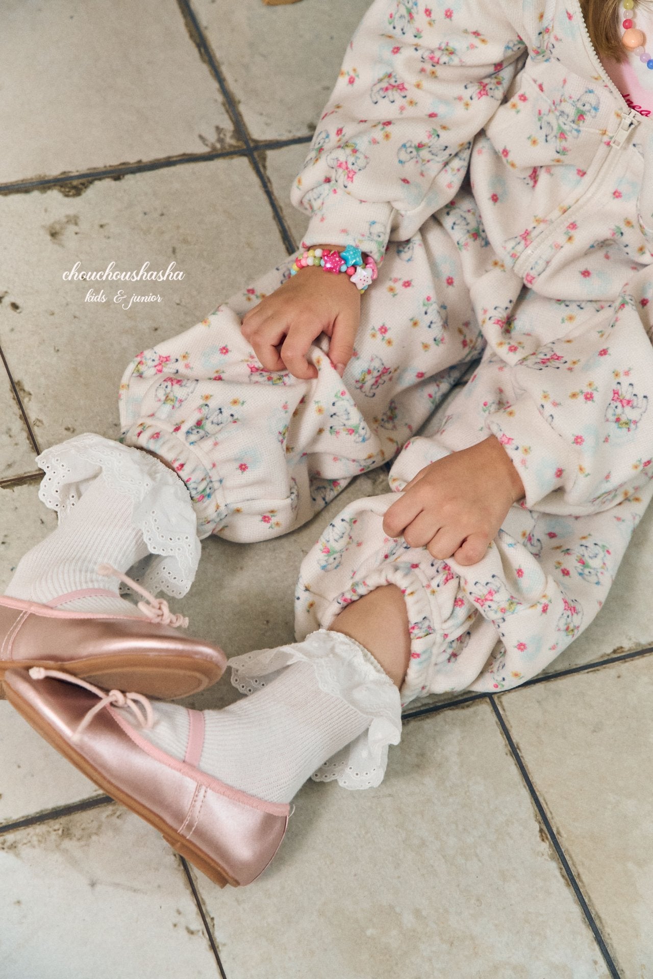 [CHOUCHOUSHASHA] Cozy Sheep Print Jogger Pants_Ivory