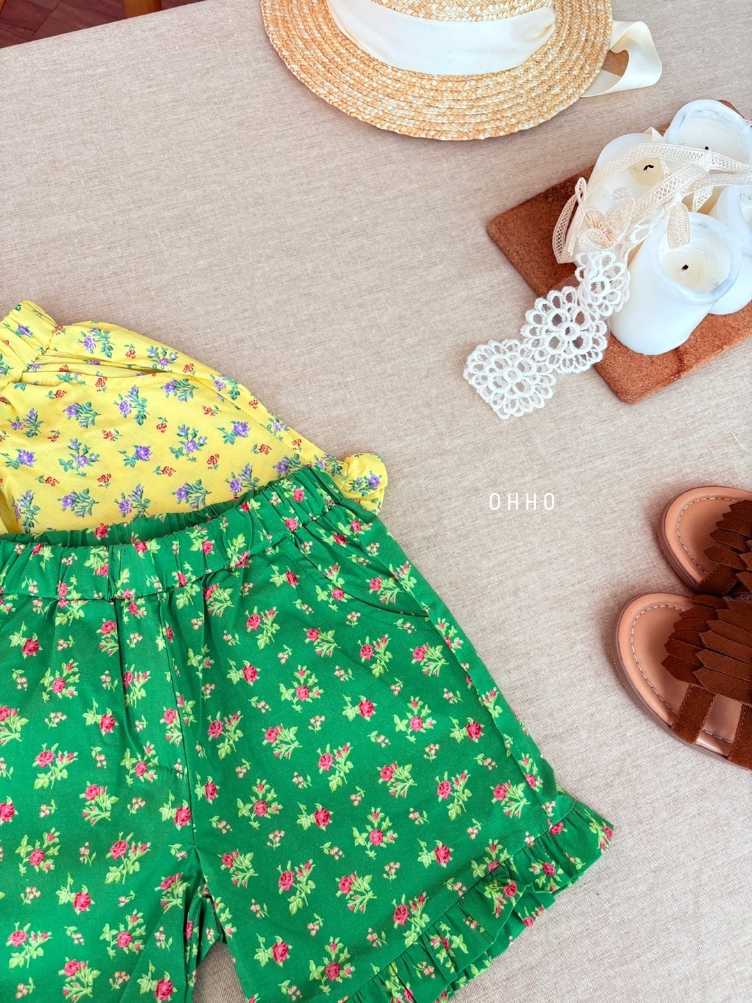 [ohho] Blossom Frill Shorts_2colors