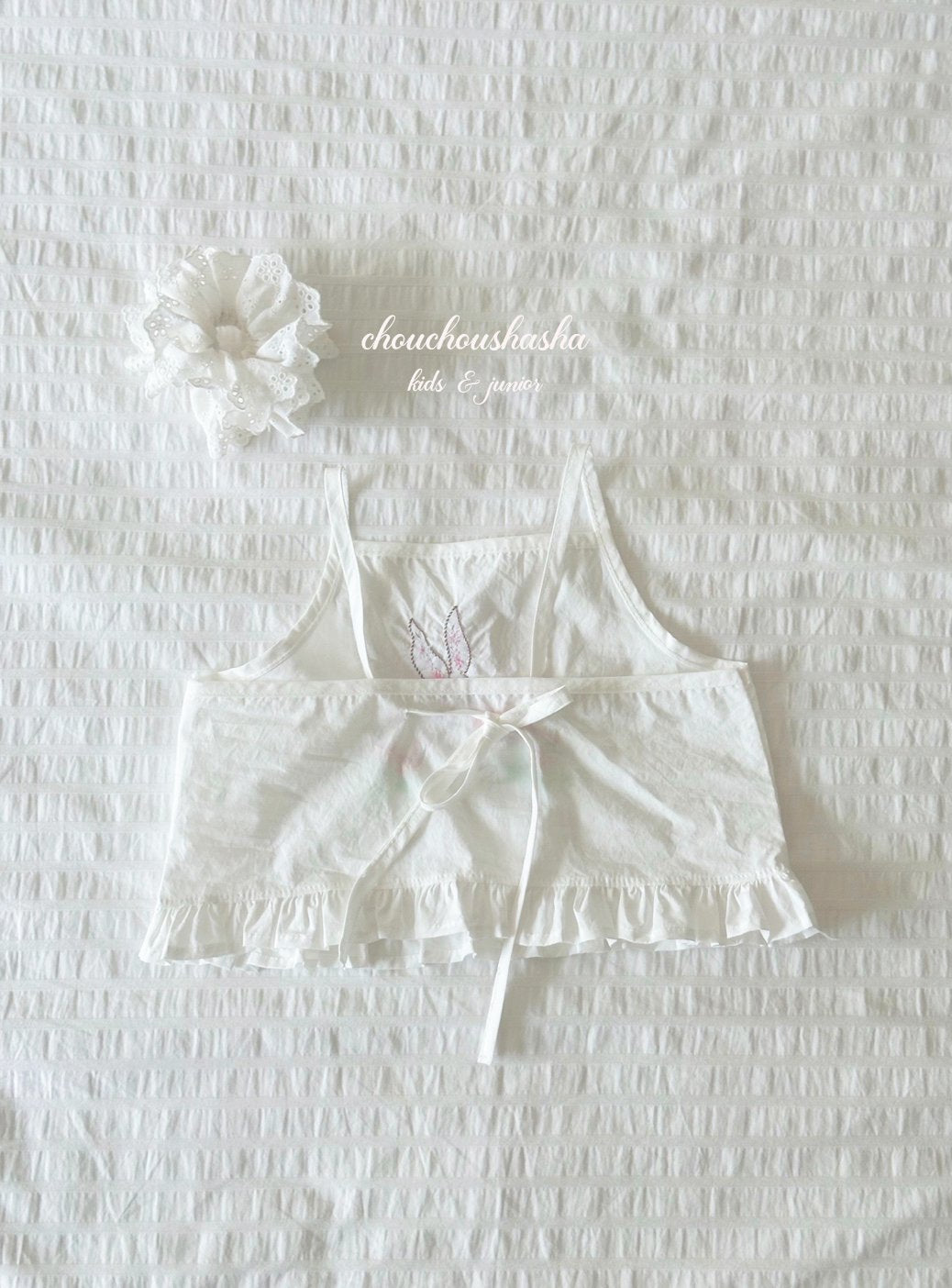 [CHOUCHOUSHASHA] Rabbit Sleeveless T-shirts_Ivory