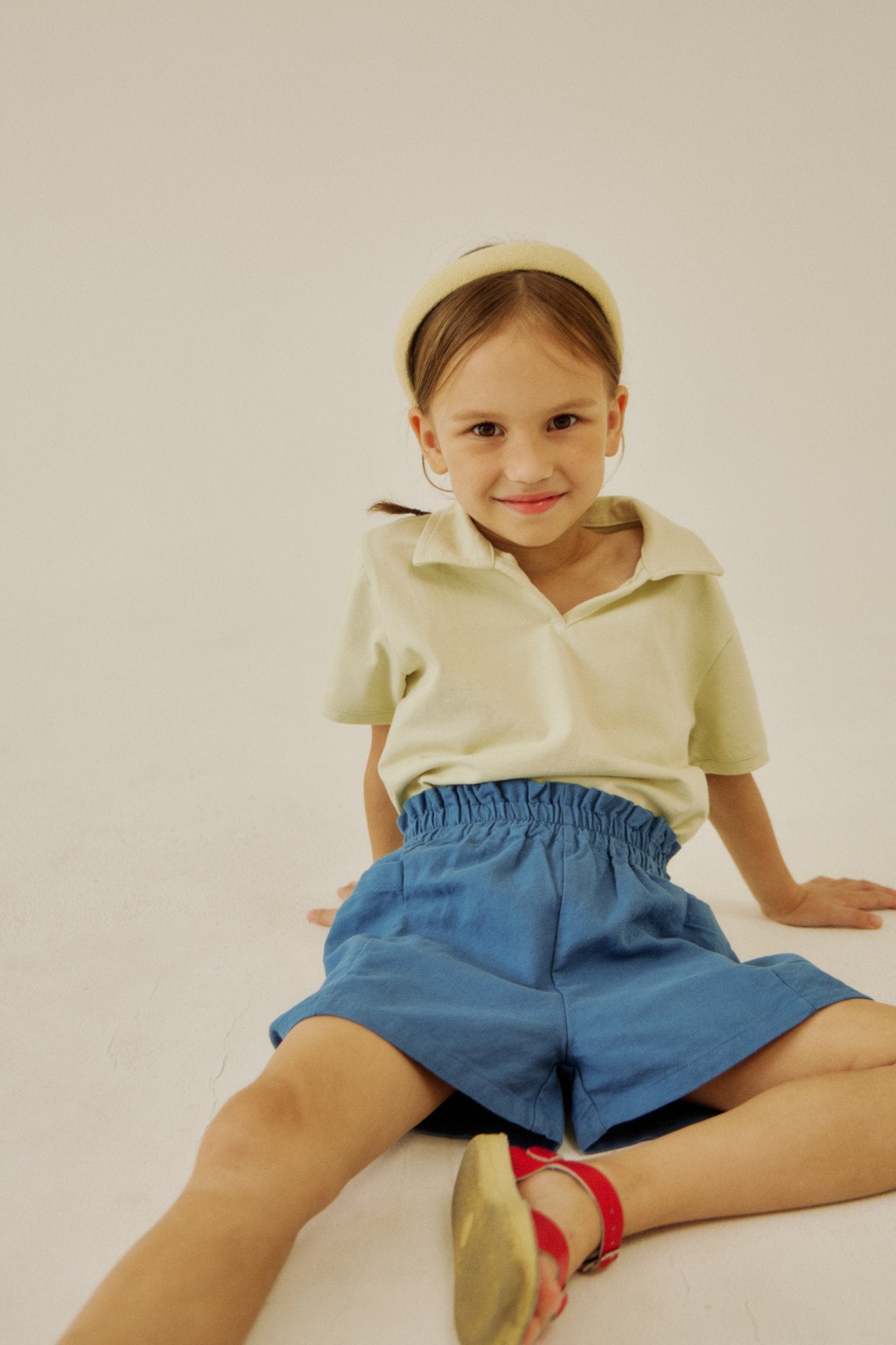 [Soye] Cream frill pants_Blue