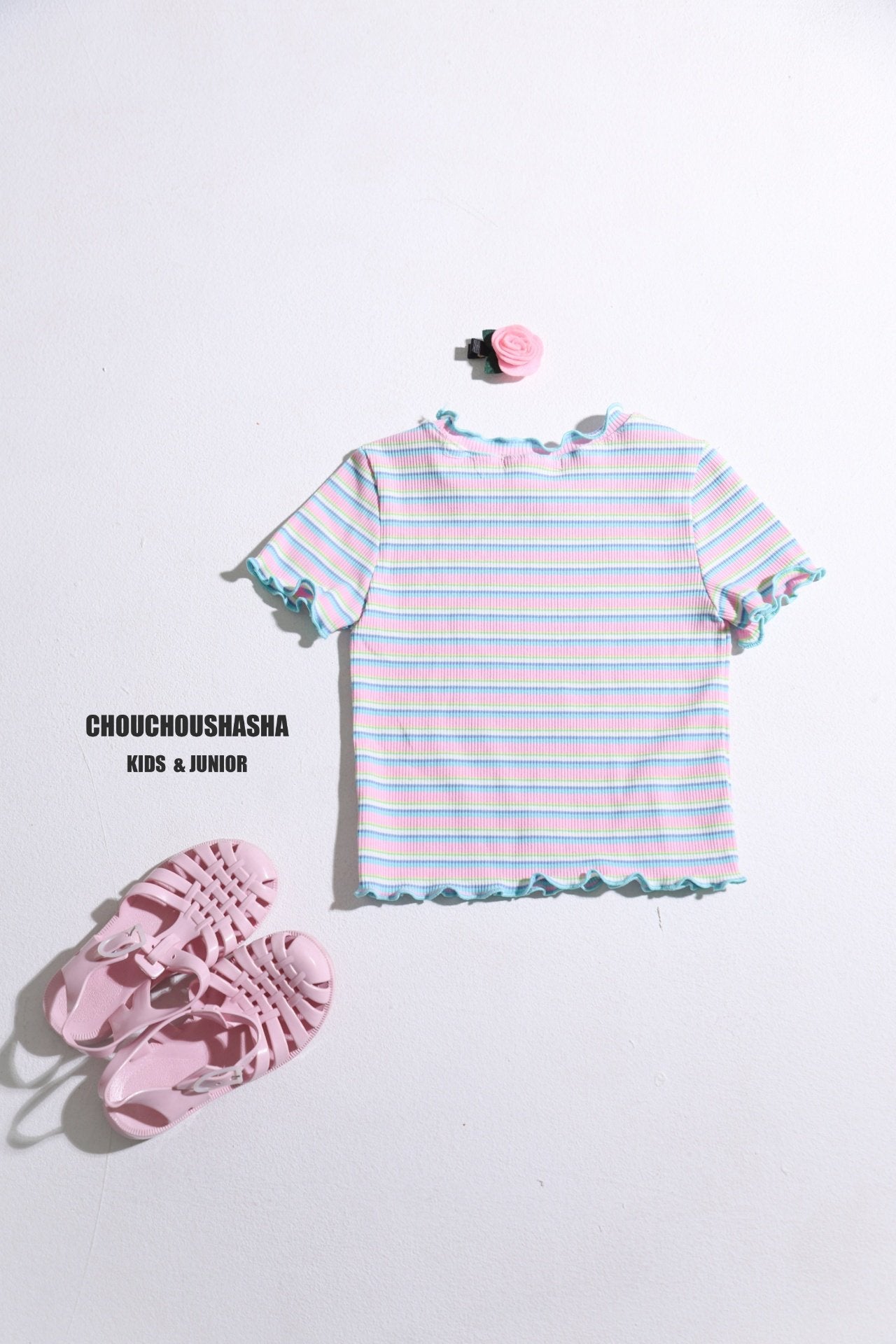 [CHOUCHOUSHASHA] Bunny Stripe T-shirts_2colors