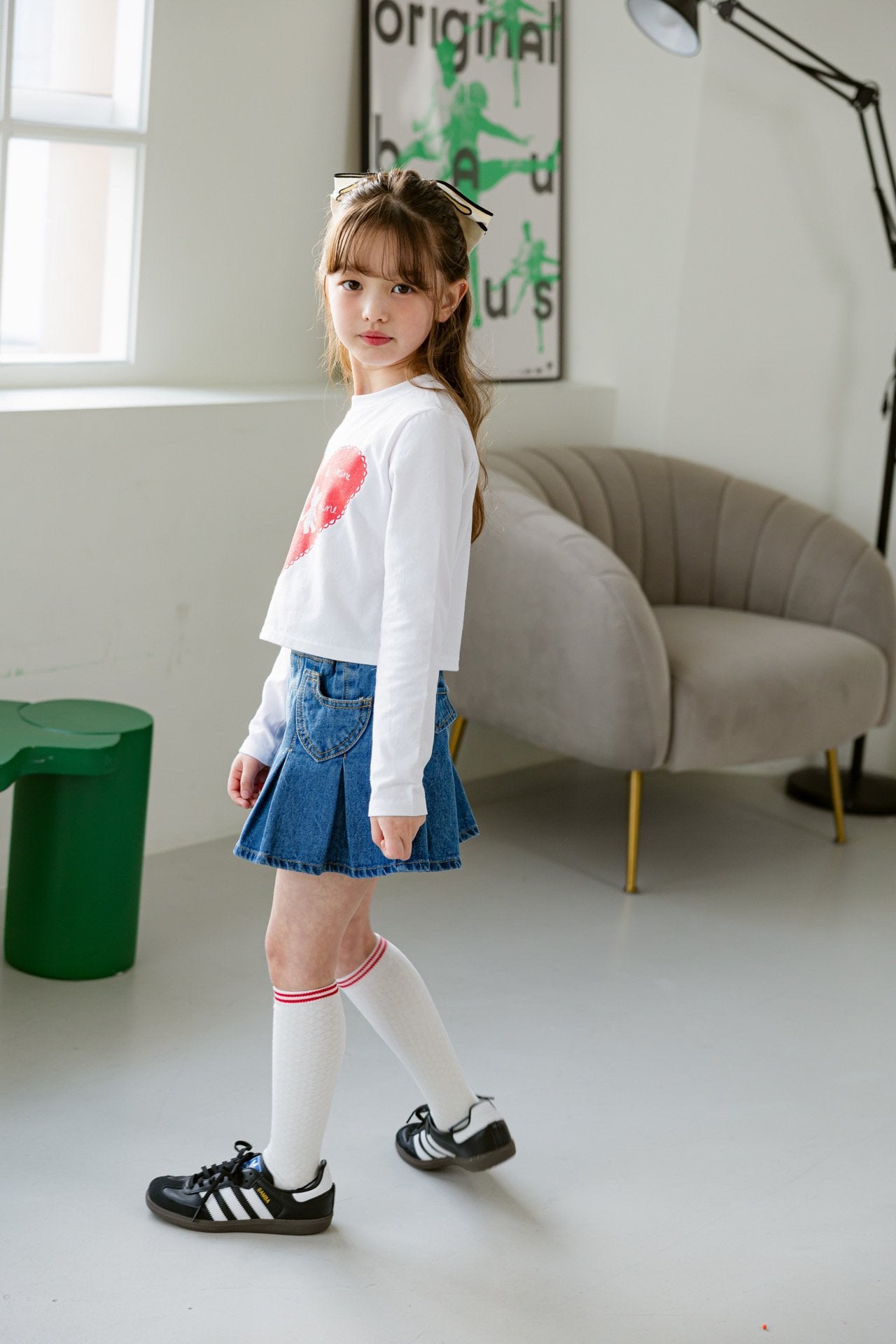 [DOREDORE] Heart Rabbit Crop T-shirt_2colors