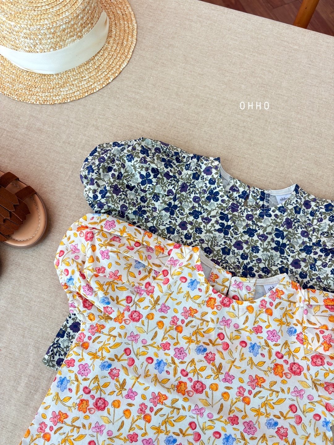 [ohho] Point Blouse_2colors