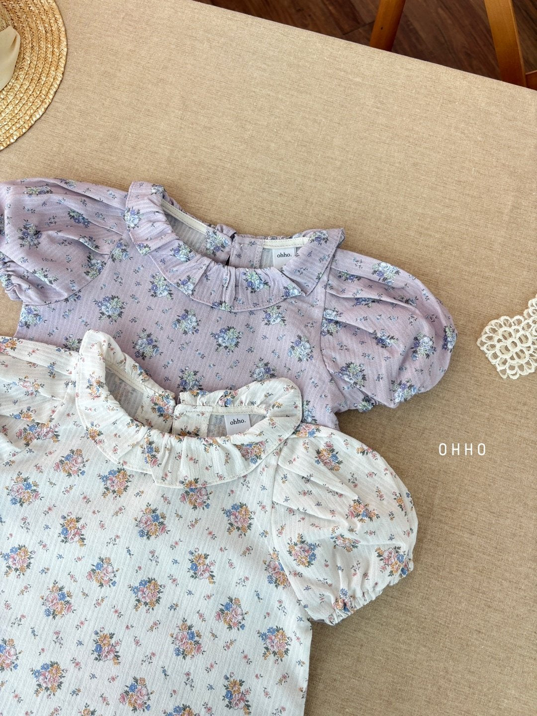 [ohho] Rose Frill Blouse_2colors