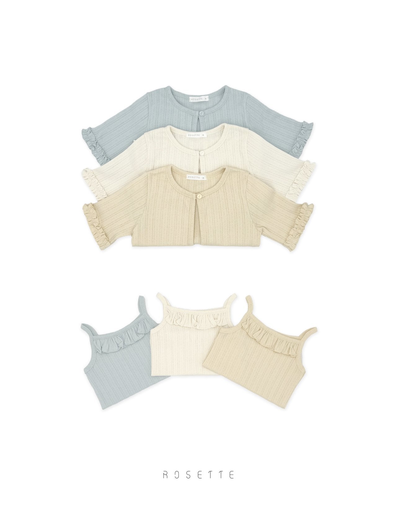 [ROSETTE] Yogert Sleeveless Cardi Set_3colors