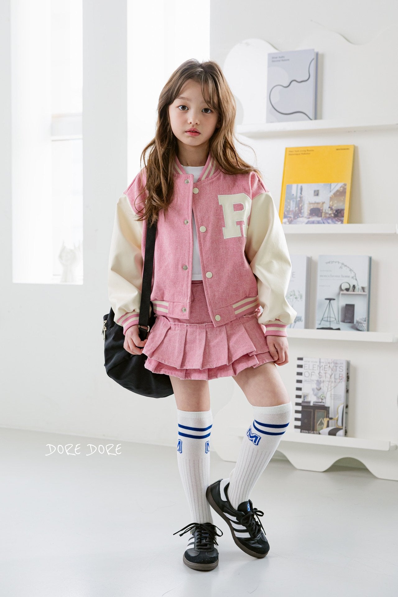 [DOREDORE] R Varsity Jacket_Pink