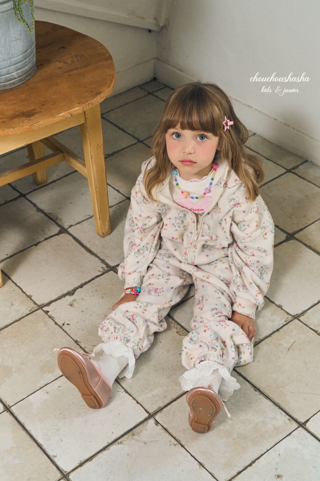 [CHOUCHOUSHASHA] Cozy Sheep Print Jogger Pants_Ivory