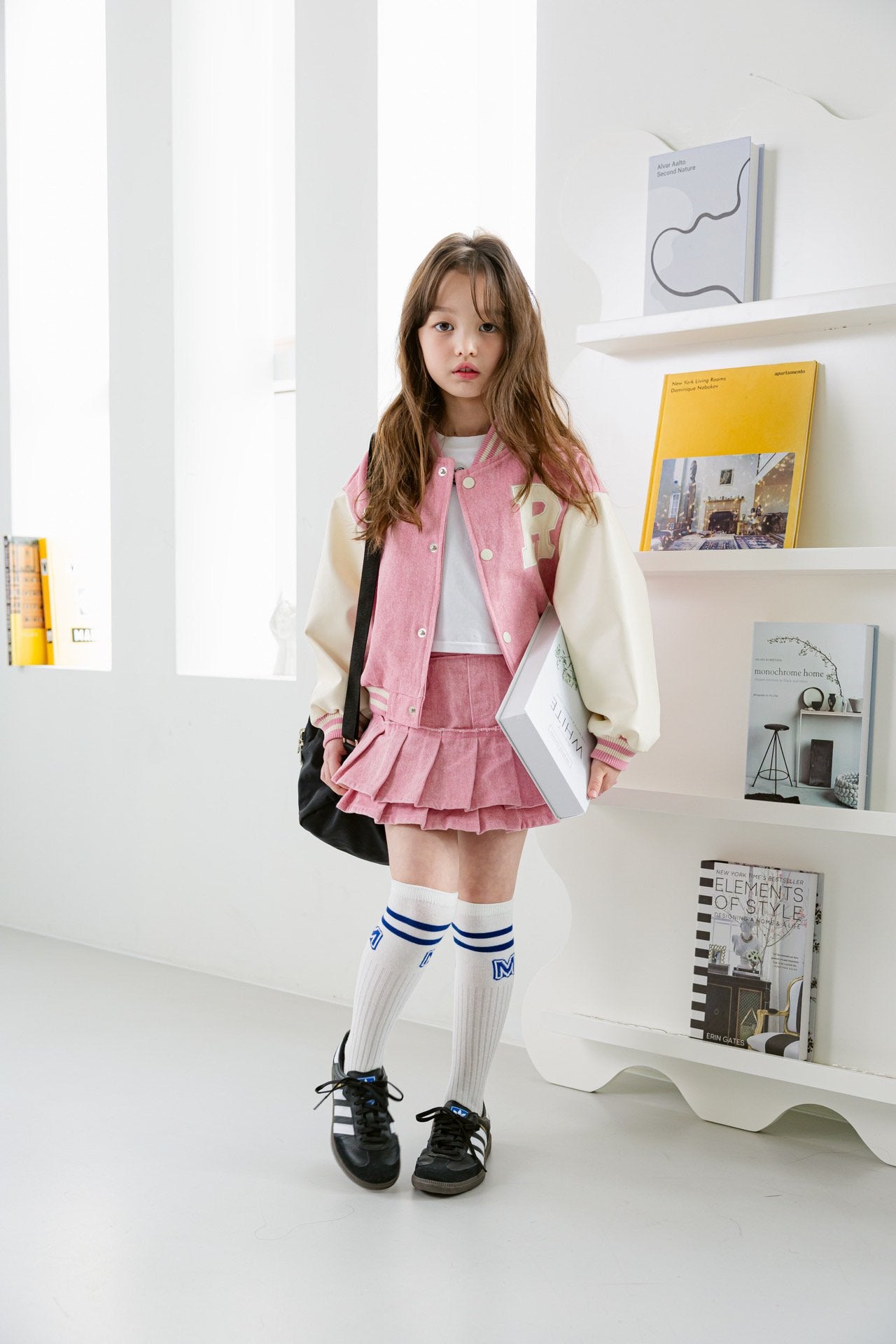 [DOREDORE] R Varsity Jacket_Pink