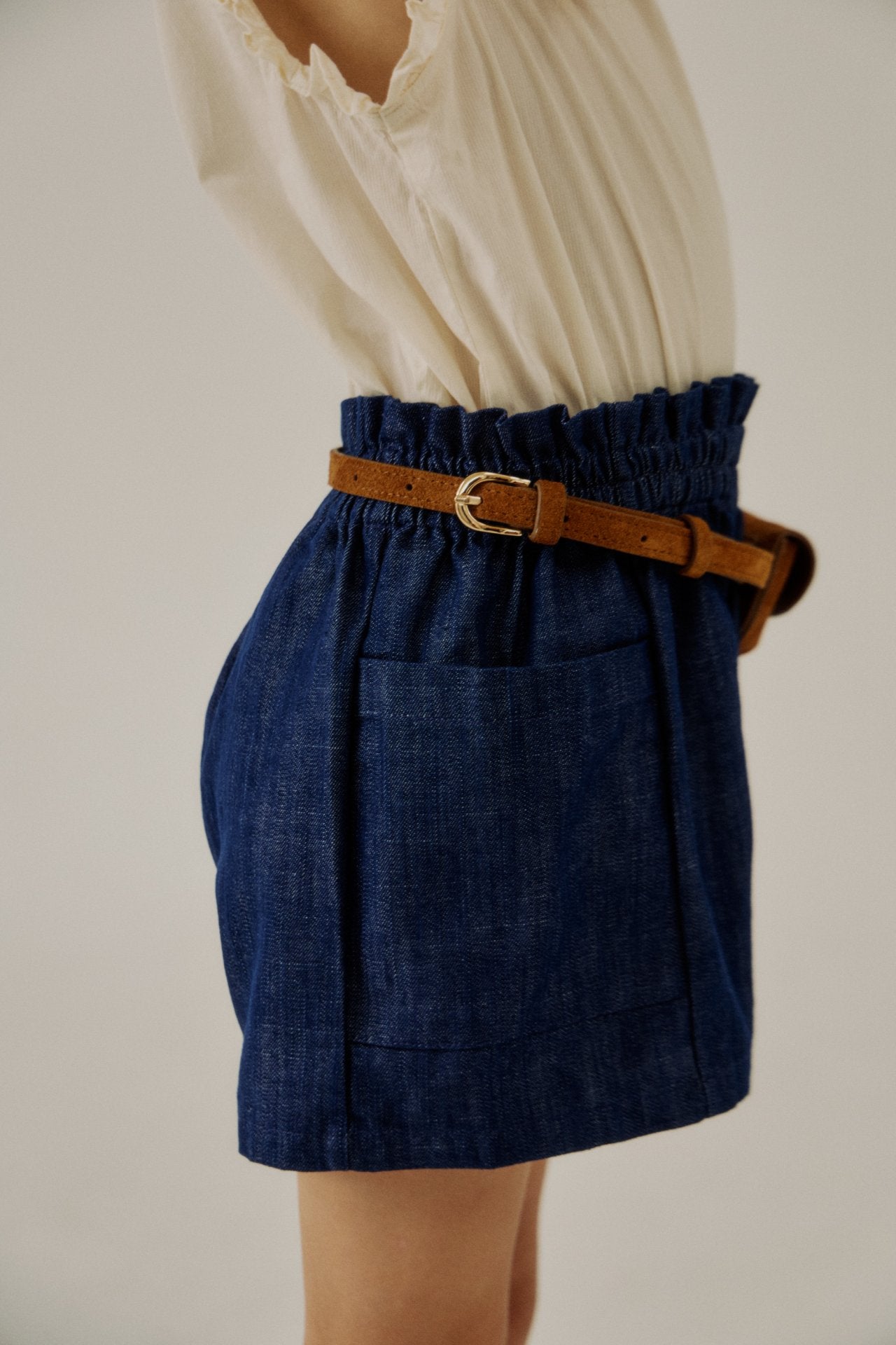 [Soye] Cream frill pants_Denim