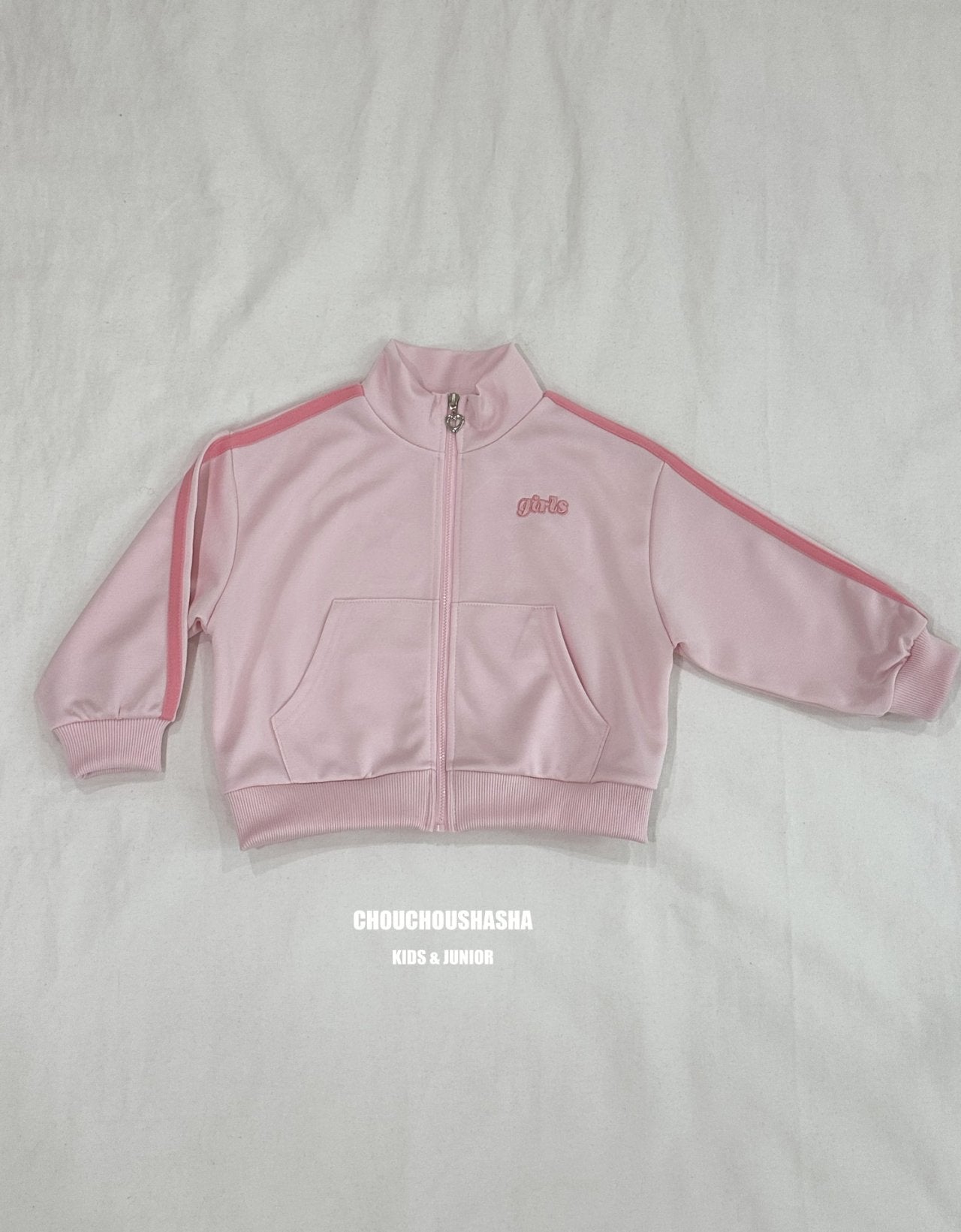 [CHOUCHOUSHASHA] 99 Girls Zip-up Jumper_Pink