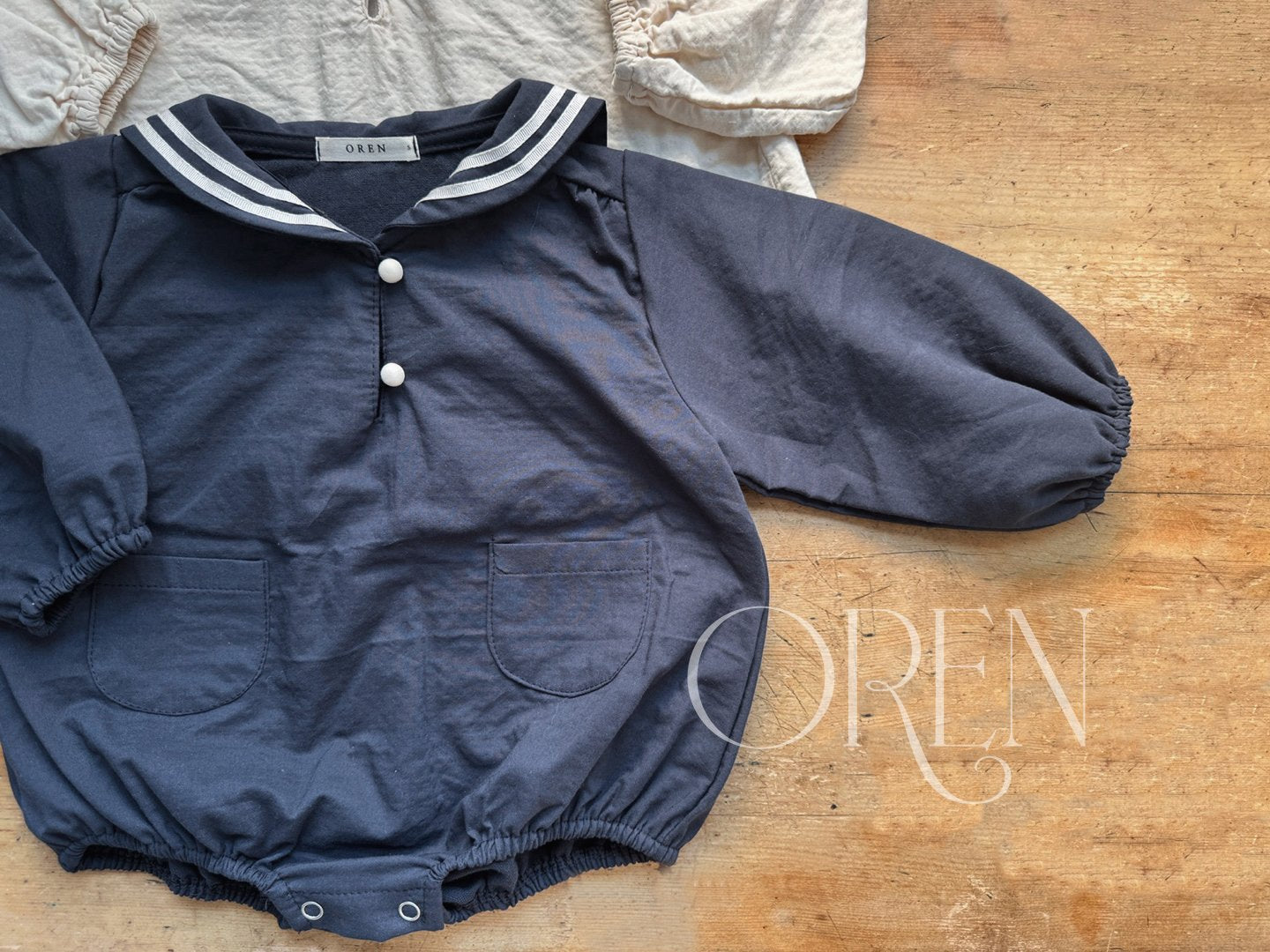 [OREN] Matthieu Marine Suit(BEBE)_Cream/Navy