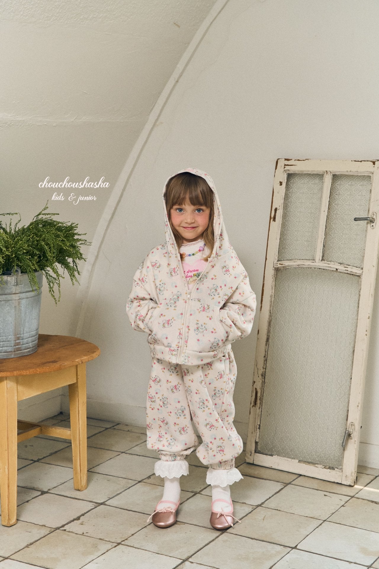 [CHOUCHOUSHASHA] Cozy Sheep Print Jogger Pants_Ivory