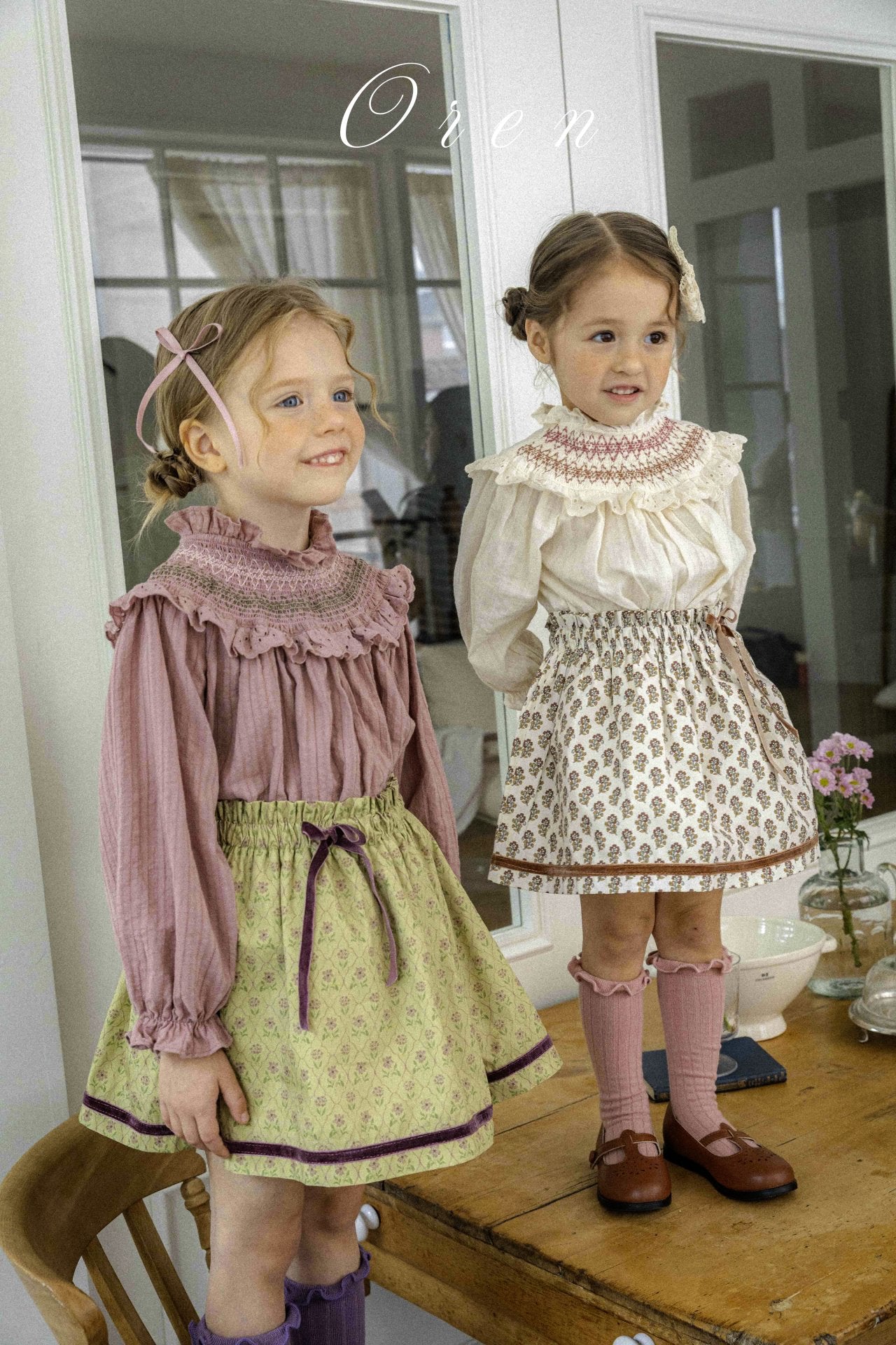 [OREN] (KIDS)Caramel Flare Skirt_2colors