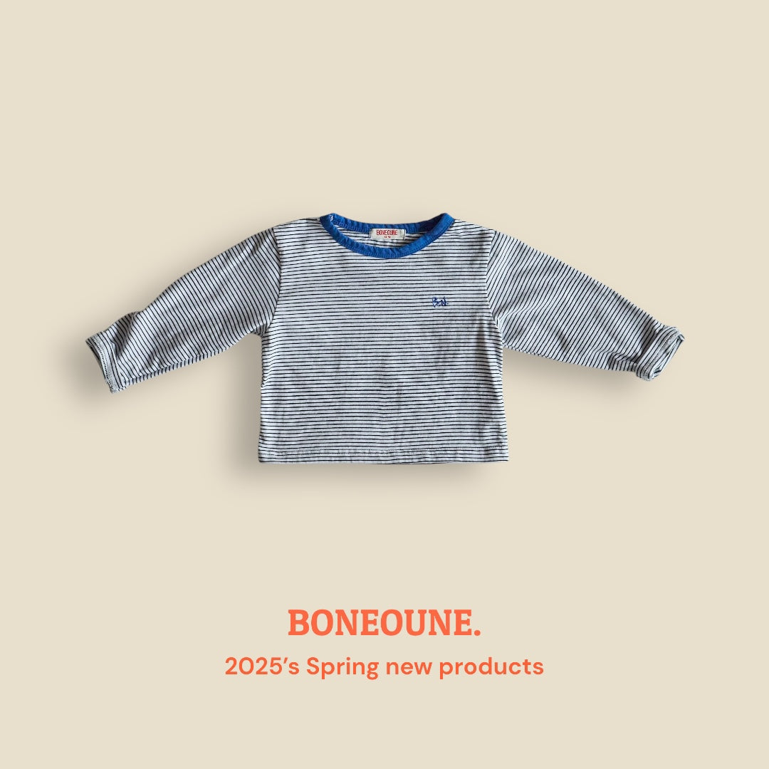 [BONEOUNE] Stripe Crop T-shirt_2colors