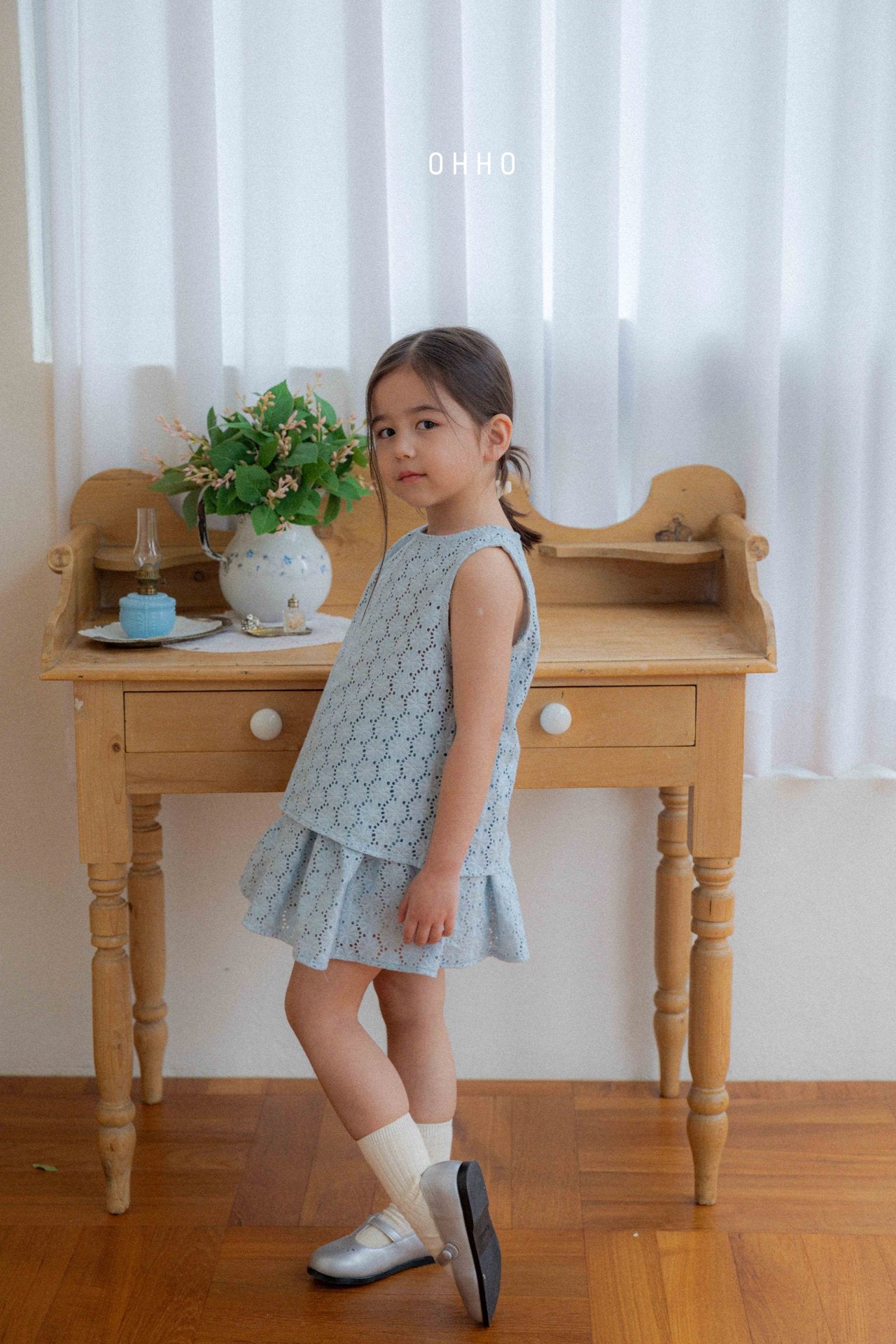 [ohho] Ette punching Skirt_2colors