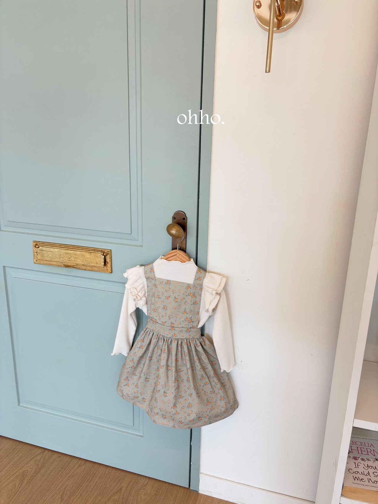 [ohho] Floral Suspender Skirt_2colors