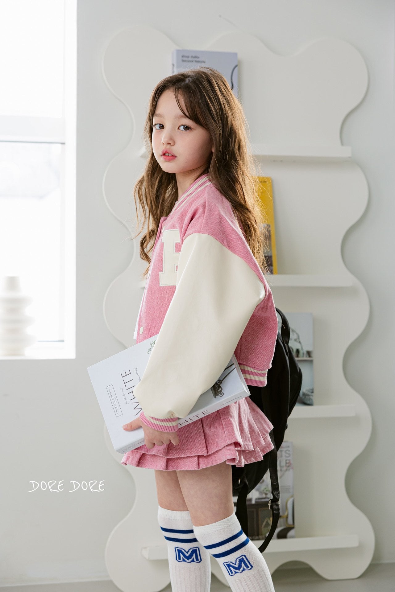 [DOREDORE] R Varsity Jacket_Pink