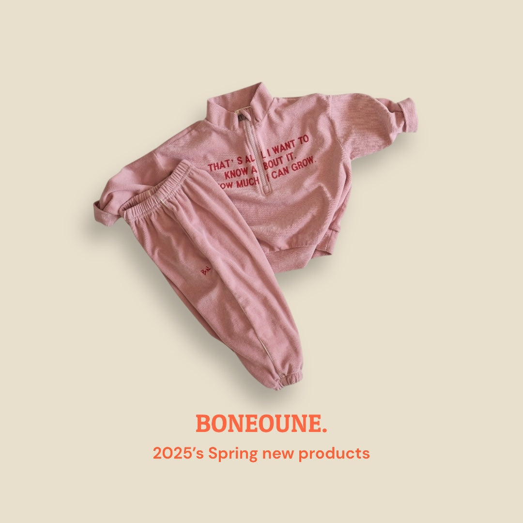 [BONEOUNE] Grow Terry Half Zip-up_3colors