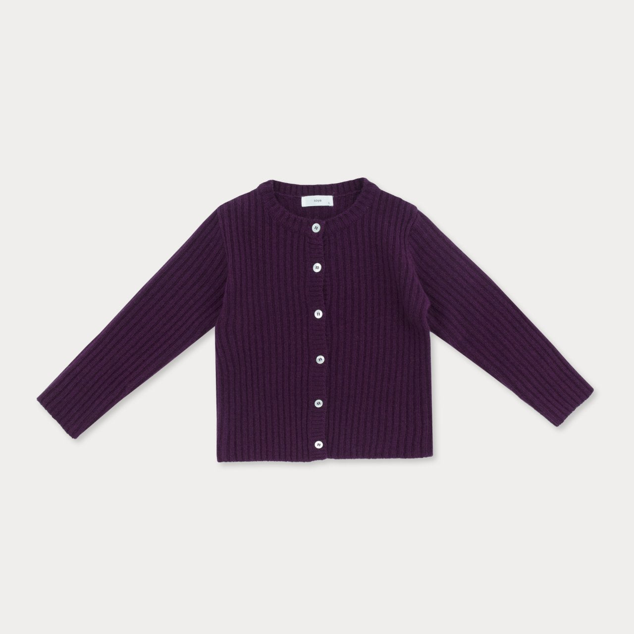 [Soye] Cashmere Rib Cardigan_Purple