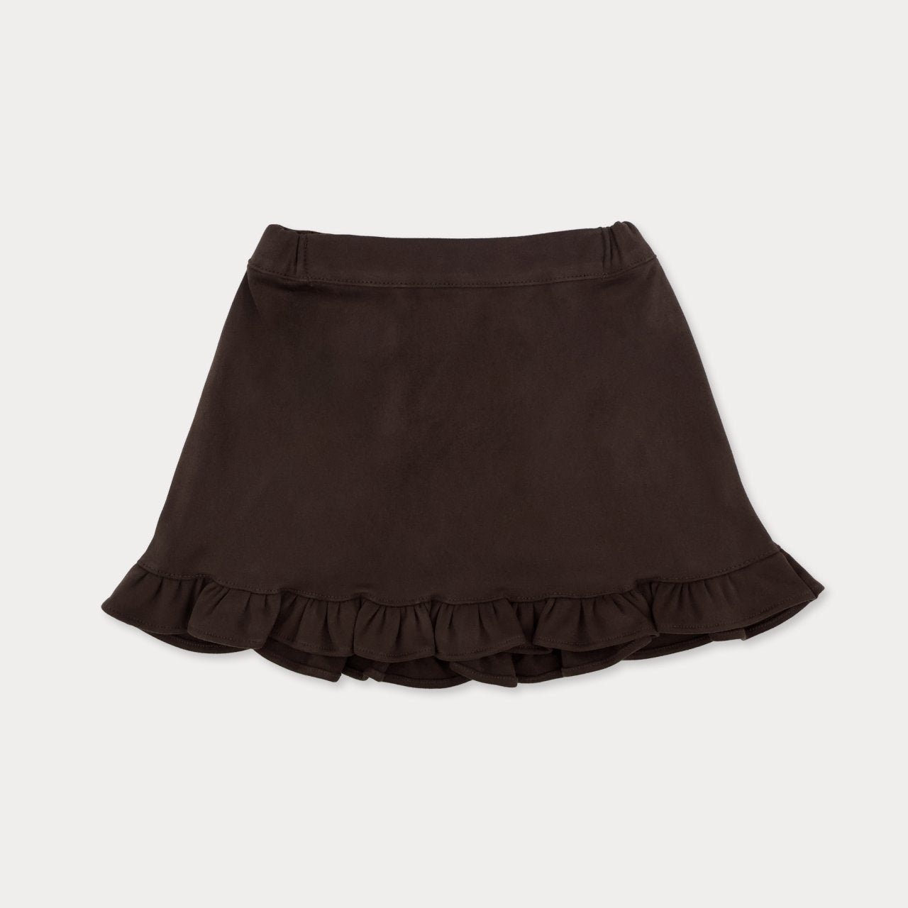 [Soye] Suede Frill Skirt_Brown