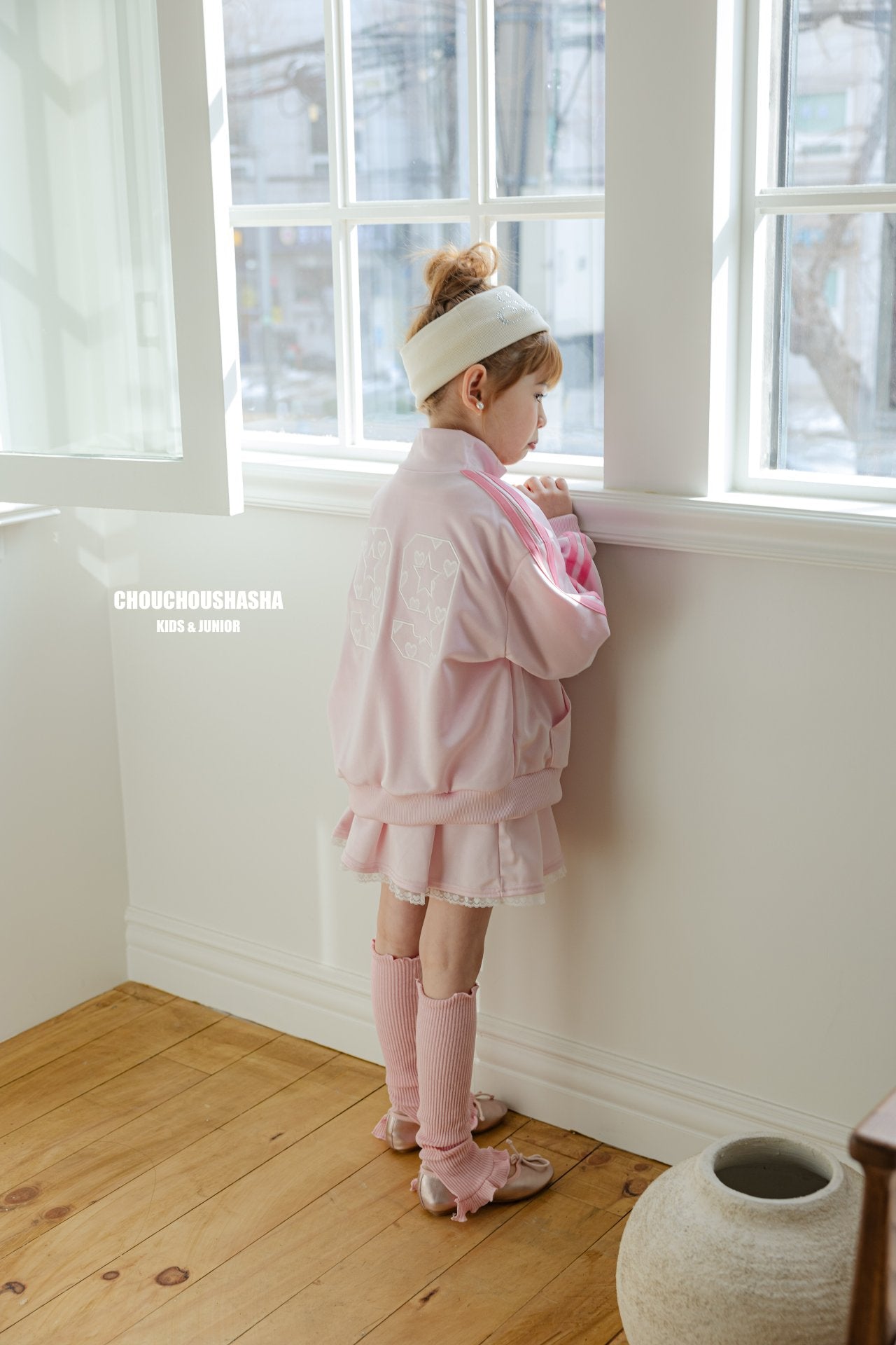 [CHOUCHOUSHASHA] 99 Girls Zip-up Jumper_Pink