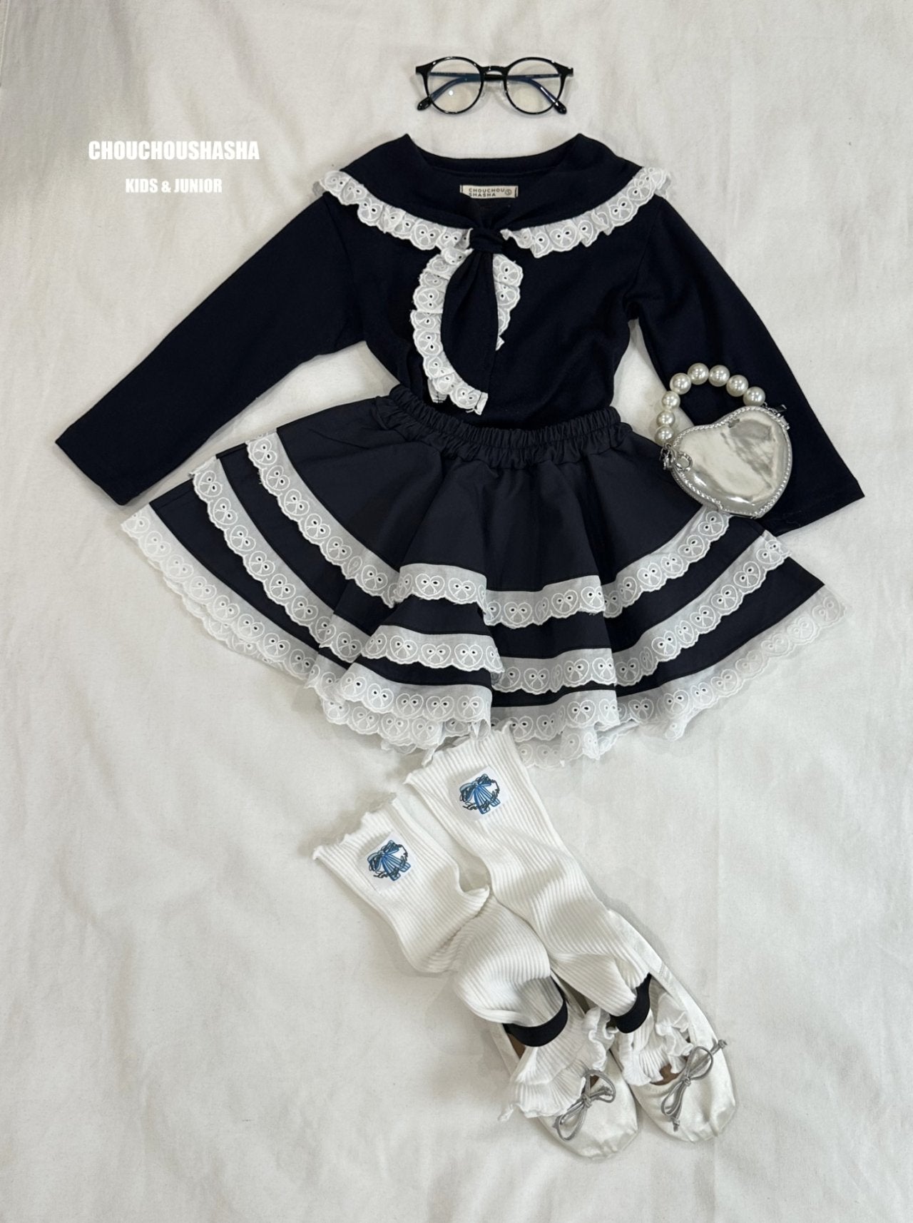 [CHOUCHOUSHASHA] Emily Blouse T-shirt_Navy