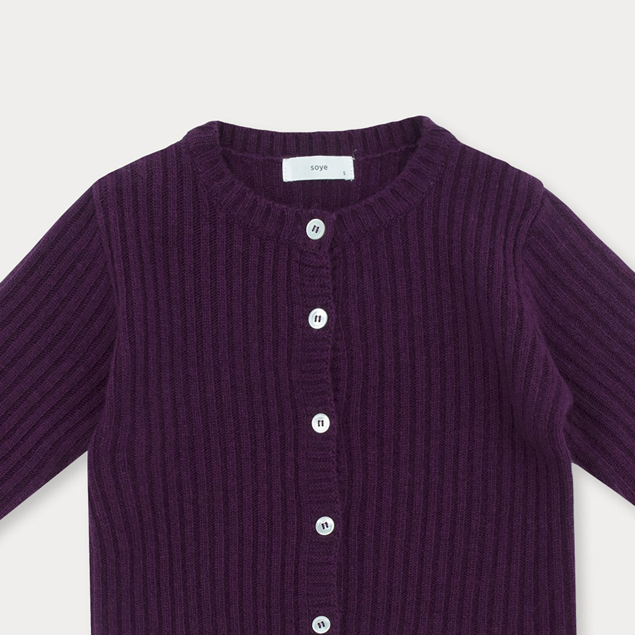 [Soye] Cashmere Rib Cardigan_Purple